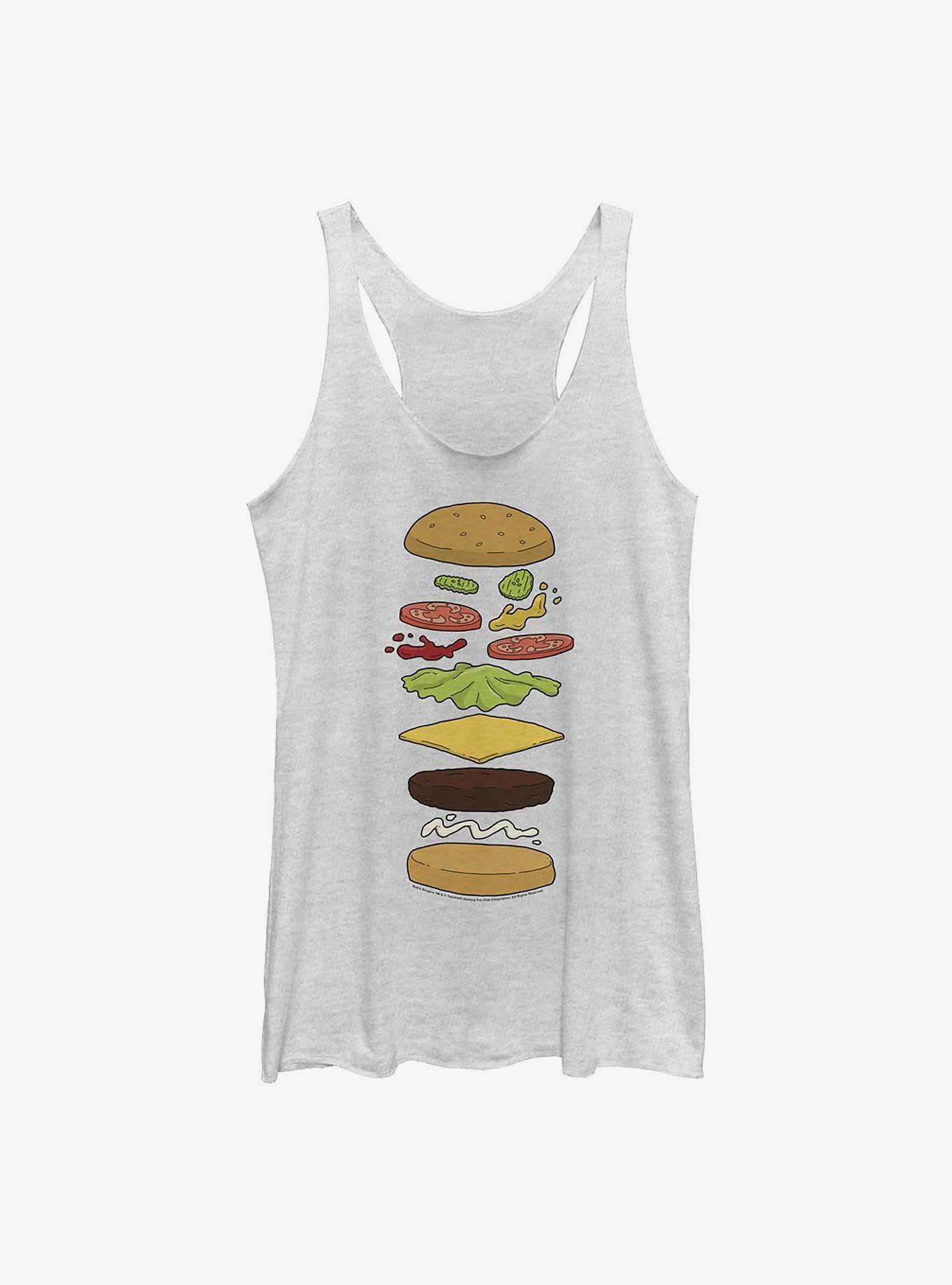 Bob's Burgers Burger Diagram Womens Tank Top, WHITE HTR, hi-res