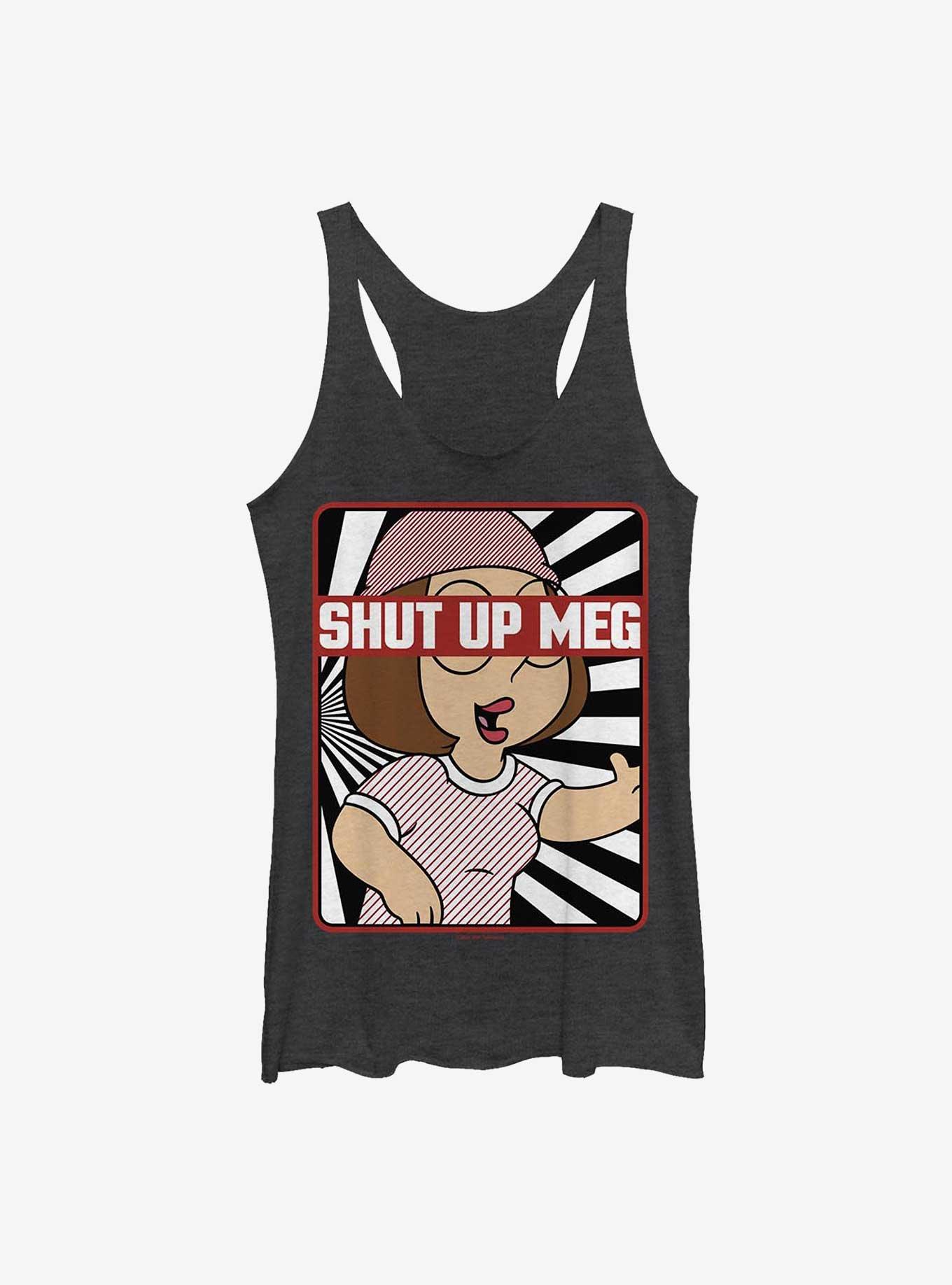 Family Guy Shut Up Meg Womens Tank Top, BLK HTR, hi-res