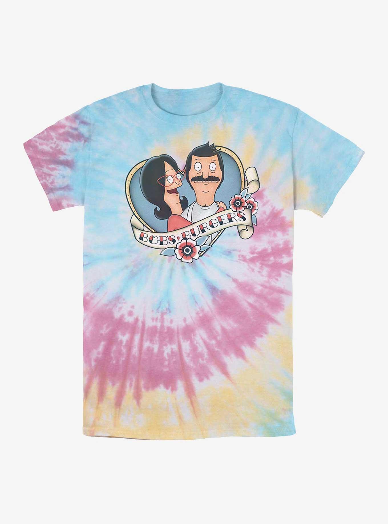 Bob's Burgers Linda & Bob Tattoo Tie-Dye T-Shirt, BLUPNKLY, hi-res