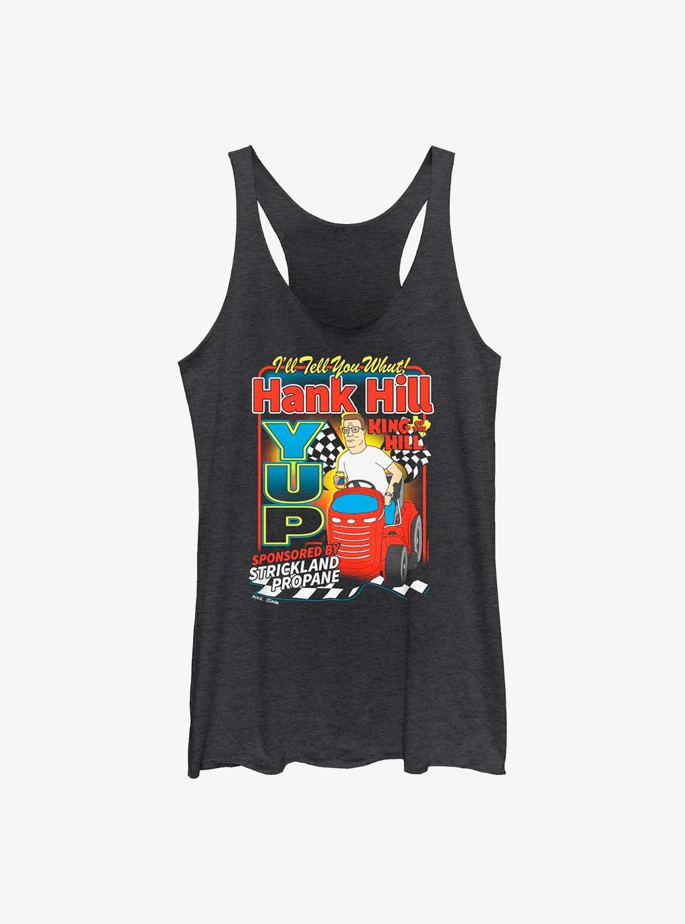 King of the Hill Hank Hill Yup Womens Tank Top, BLK HTR, hi-res