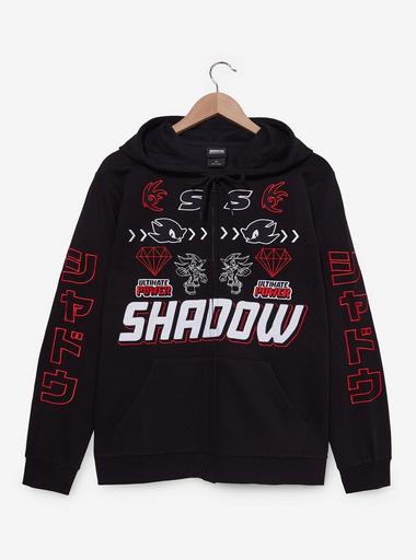 Sonic the Hedgehog Shadow Embroidered Icons Zippered Hoodie