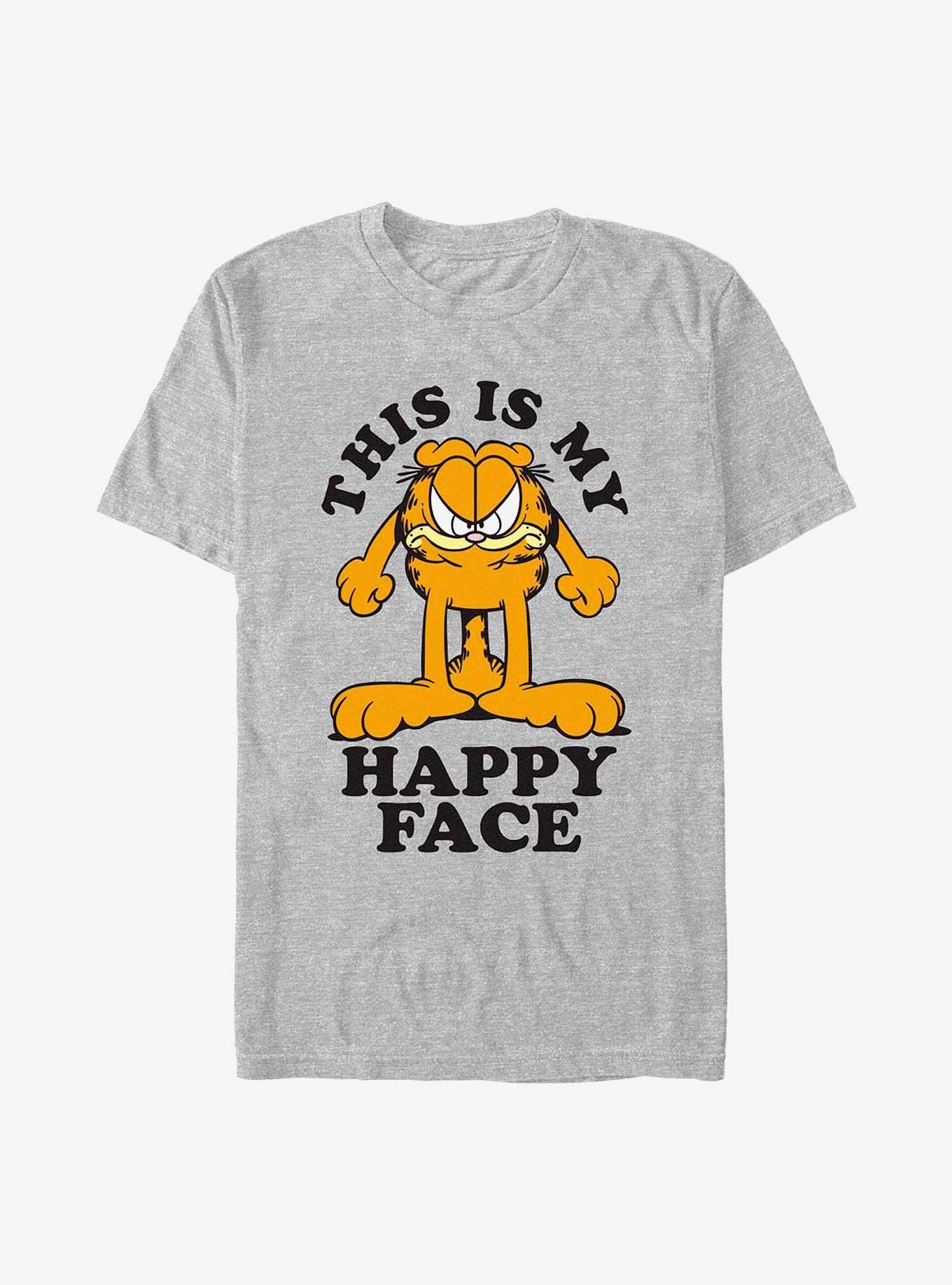 Garfield This Is My Happy Face T-Shirt, ATH HTR, hi-res