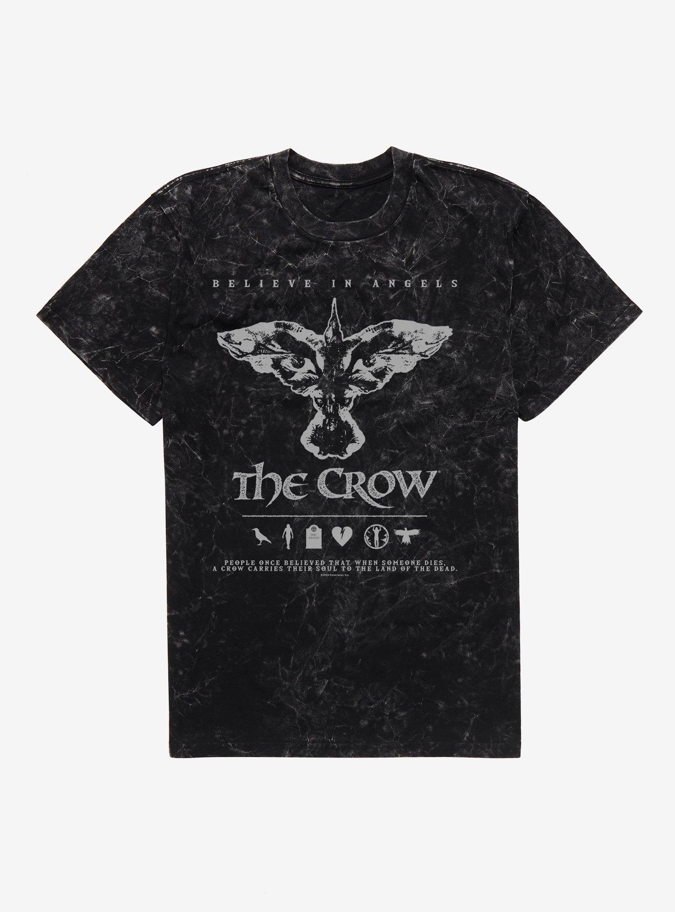 The Crow Believe In Angels Mineral Wash T-Shirt, BLACK MINERAL WASH, hi-res