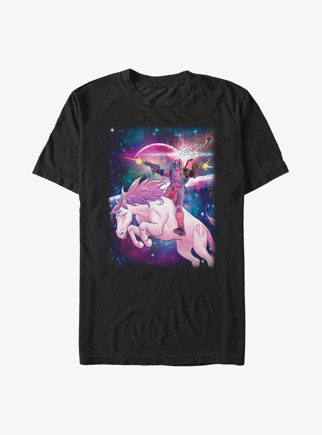 Marvel Deadpool Space Unicorn Big & Tall T-Shirt, BLACK, hi-res