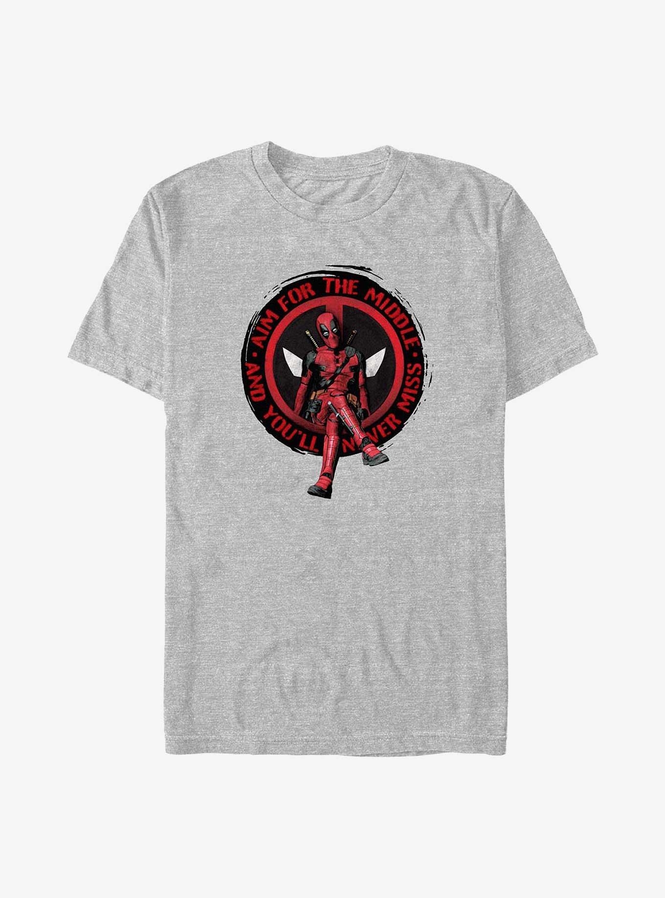 Marvel Deadpool & Wolverine Aim For The Middle Big & Tall T-Shirt, ATH HTR, hi-res