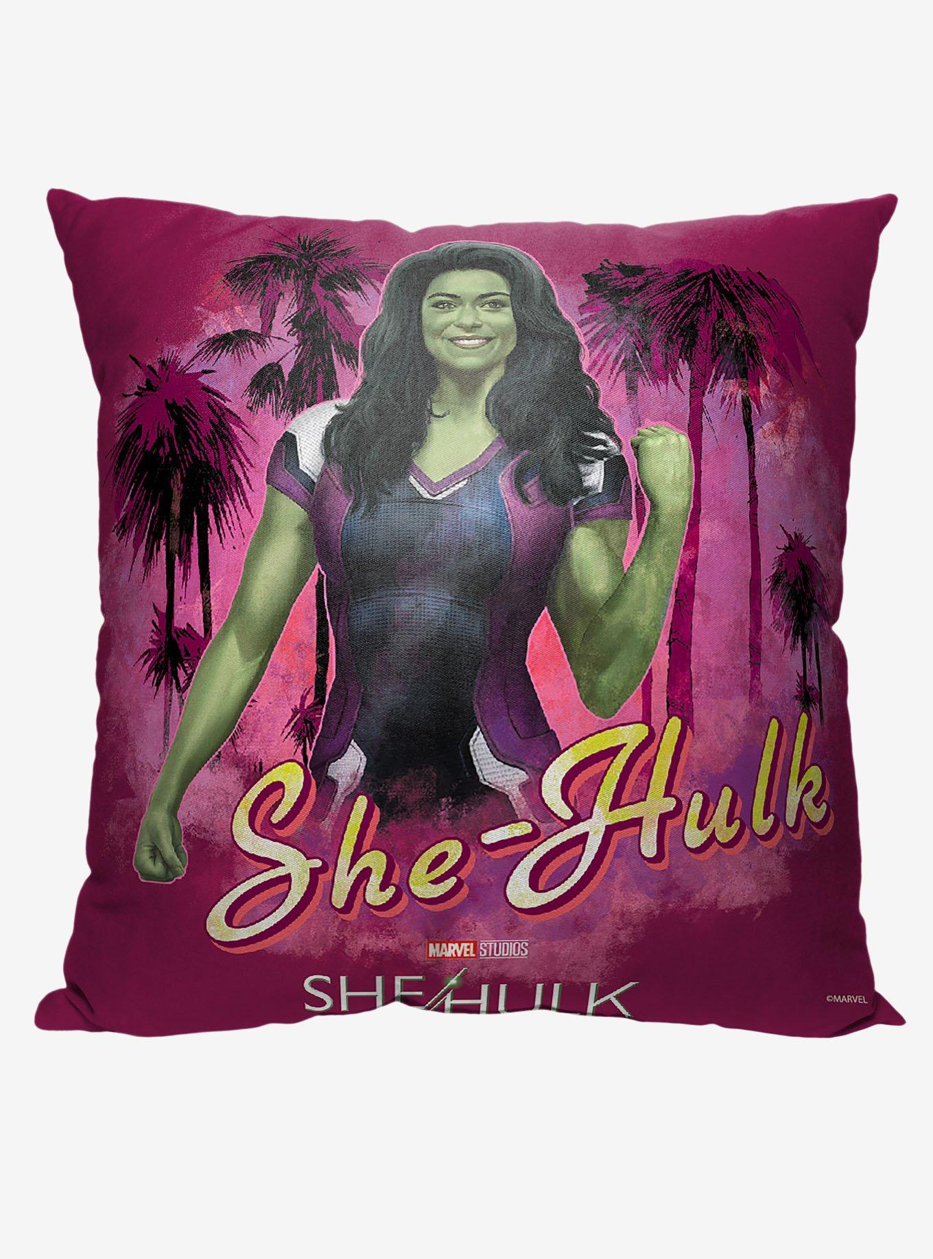 Marvel She Hulk Palm Tree Paradise Printed Throw Pillow, , hi-res