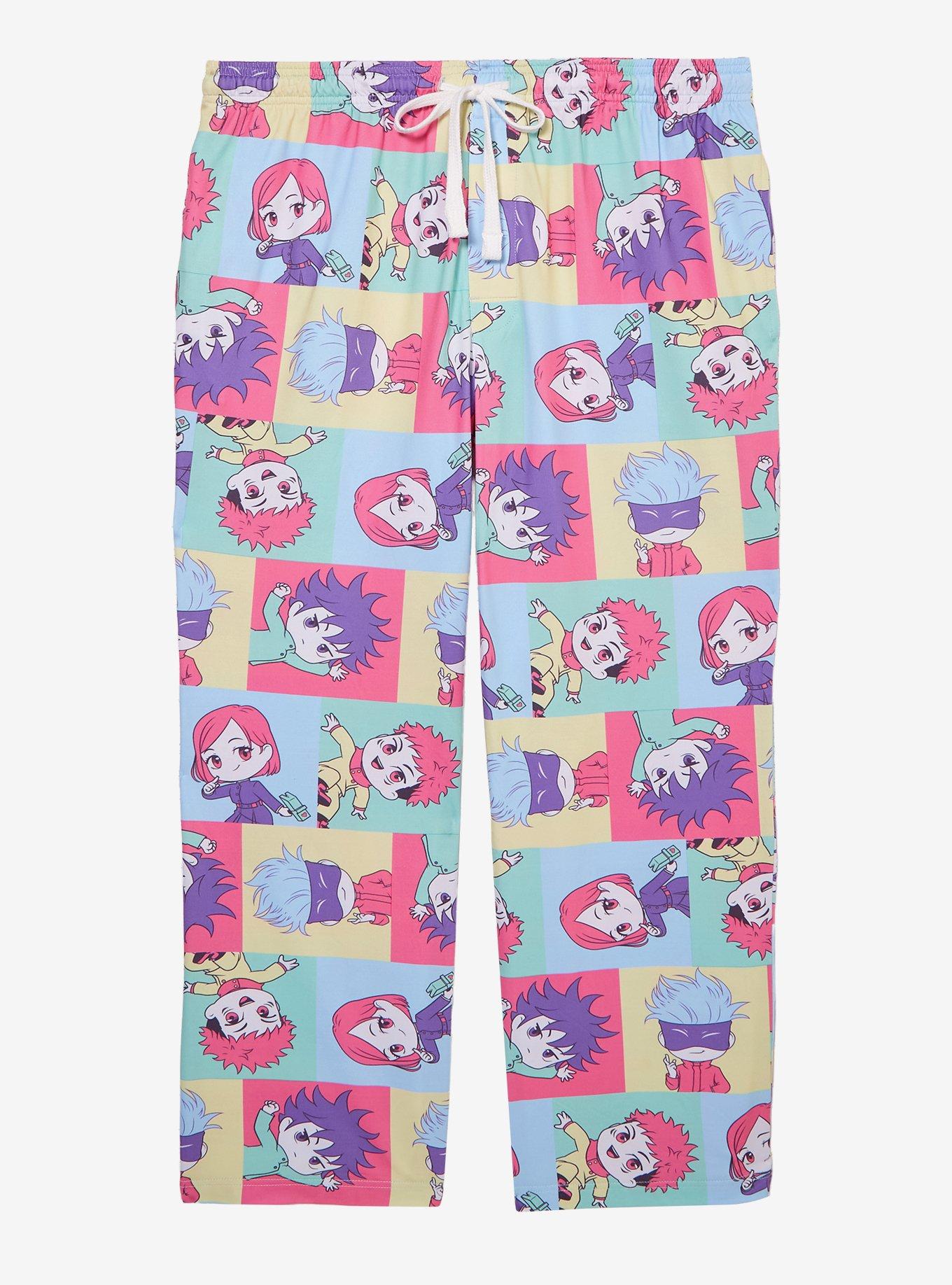 Jujutsu Kaisen Character Grid Allover Print Women's Plus Sizes Sleep Pants &mdash; BoxLunch Exclusive, MULTI, hi-res