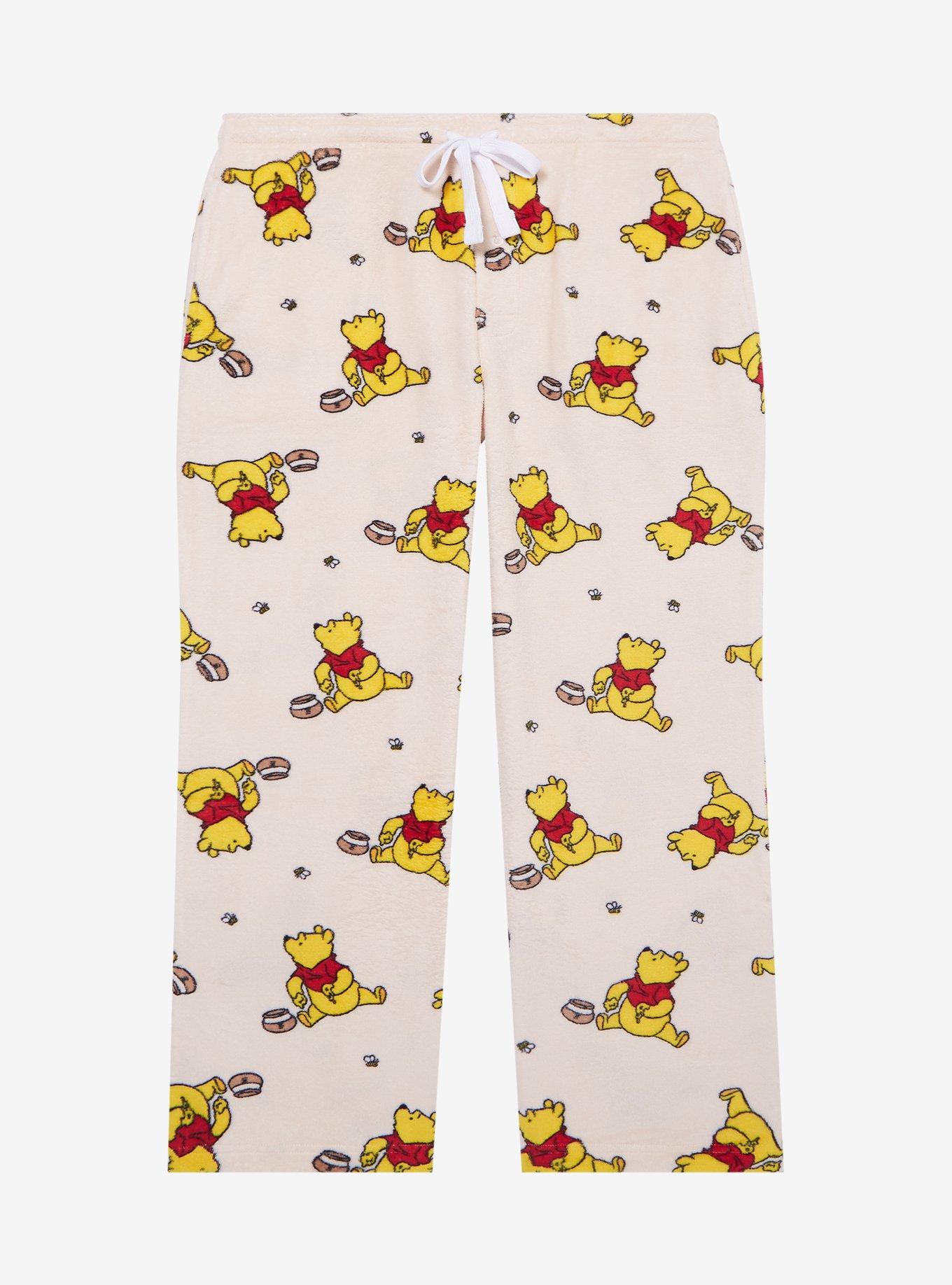 Disney Winnie the Pooh Hunny Pooh Bear Plush Allover Print Women's Plus Size Sleep Pants - BoxLunch Exclusive, , hi-res