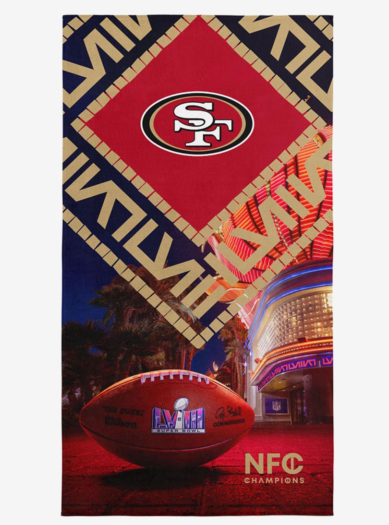 NFL 49ers SB58 Arrival Participant Printed Beach Towel, , hi-res