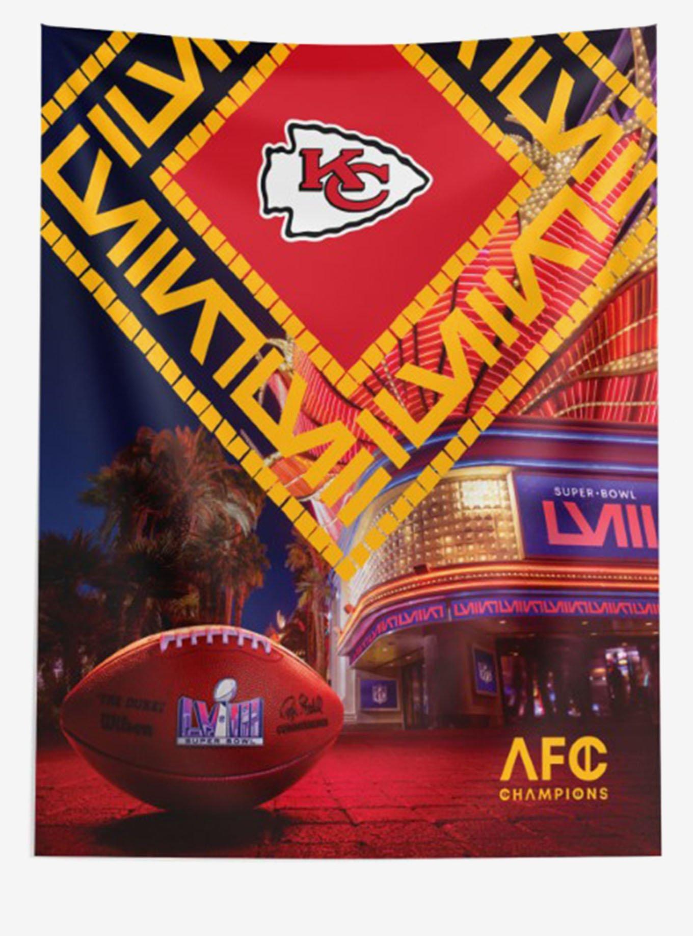 NFL Chiefs SB58 Arrival Participant Large Printed Wall Tapestry, , hi-res