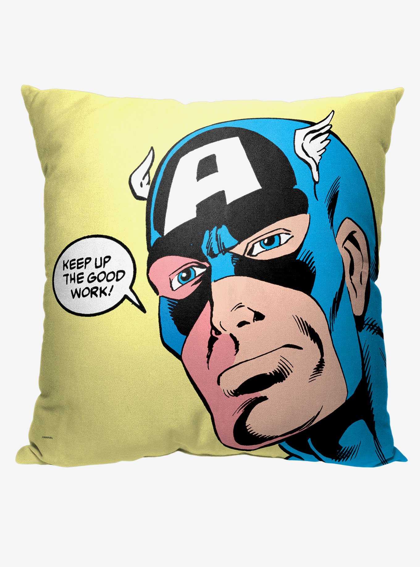 Marvel Captain America Good Work Printed Throw Pillow, , hi-res
