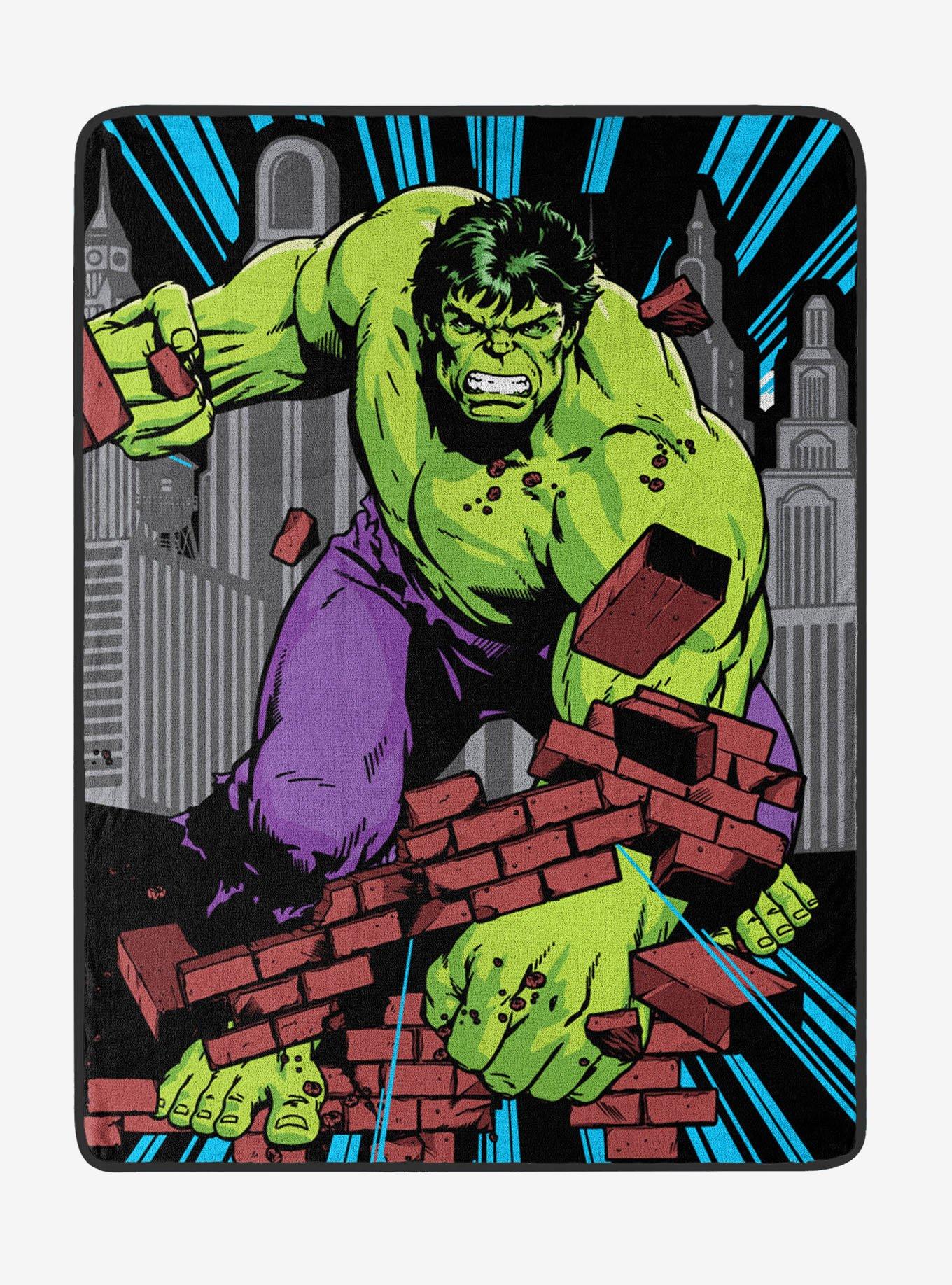 Marvel Hulk Breaking Bricks Micro Raschel Throw, , hi-res
