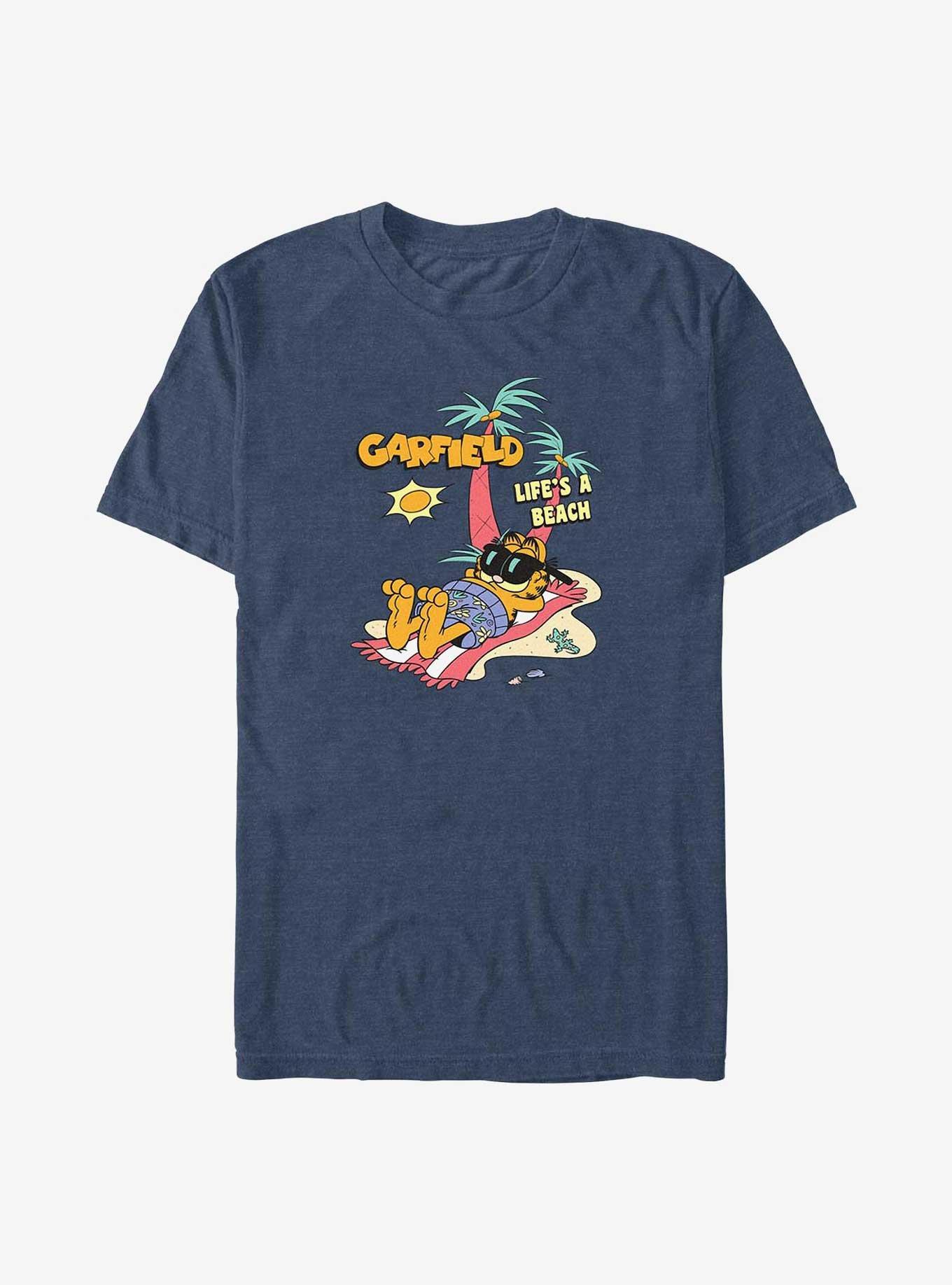 Garfield Cat On The Beach Big & Tall T-Shirt, , hi-res