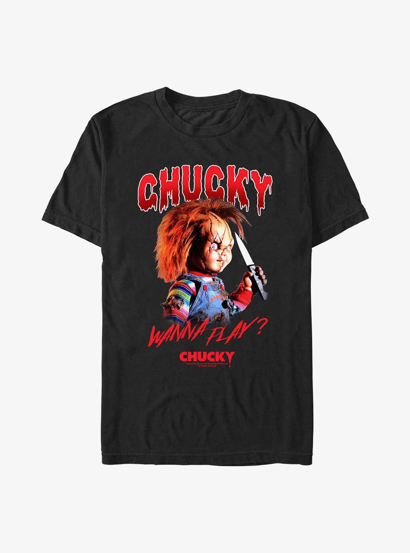 Chucky Creepy Type Big & Tall T-Shirt - BLACK | BoxLunch