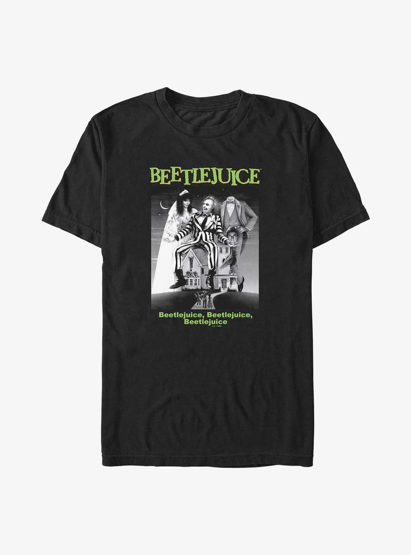 Beetlejuice Say His Name Poster Big & Tall T-Shirt, BLACK, hi-res