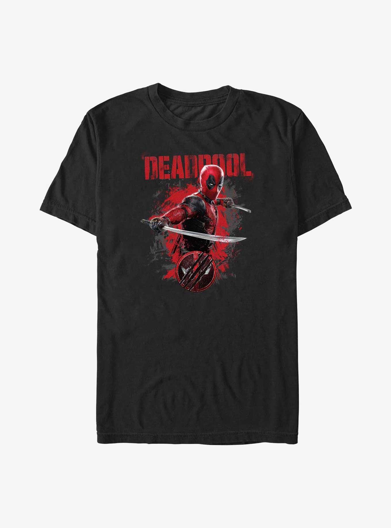 Marvel Deadpool & Wolverine Deadpool Paint Dump Big & Tall T-Shirt, BLACK, hi-res