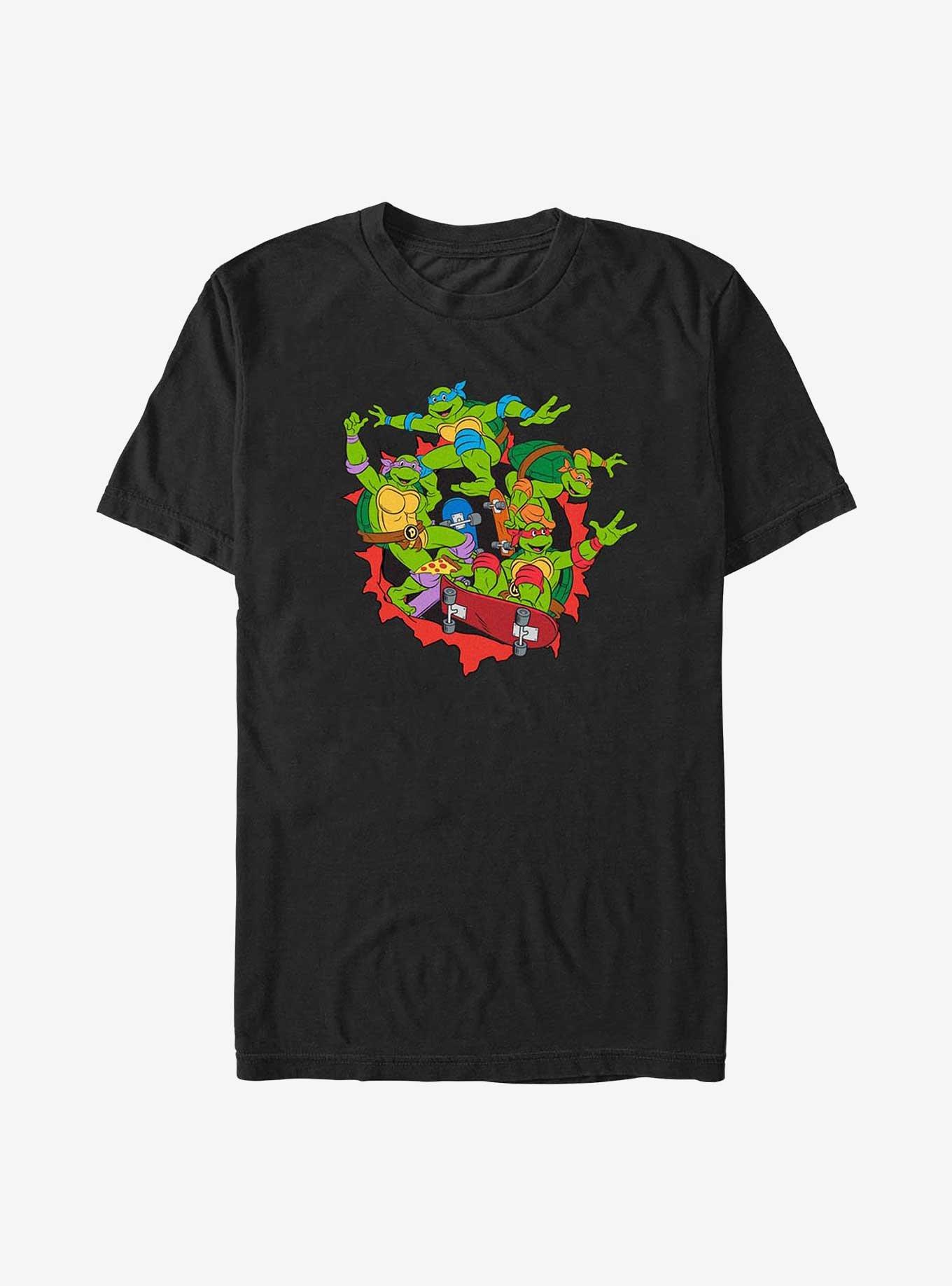 Teenage Mutant Ninja Turtles Bursting Pizza Big & Tall T-Shirt, BLACK, hi-res