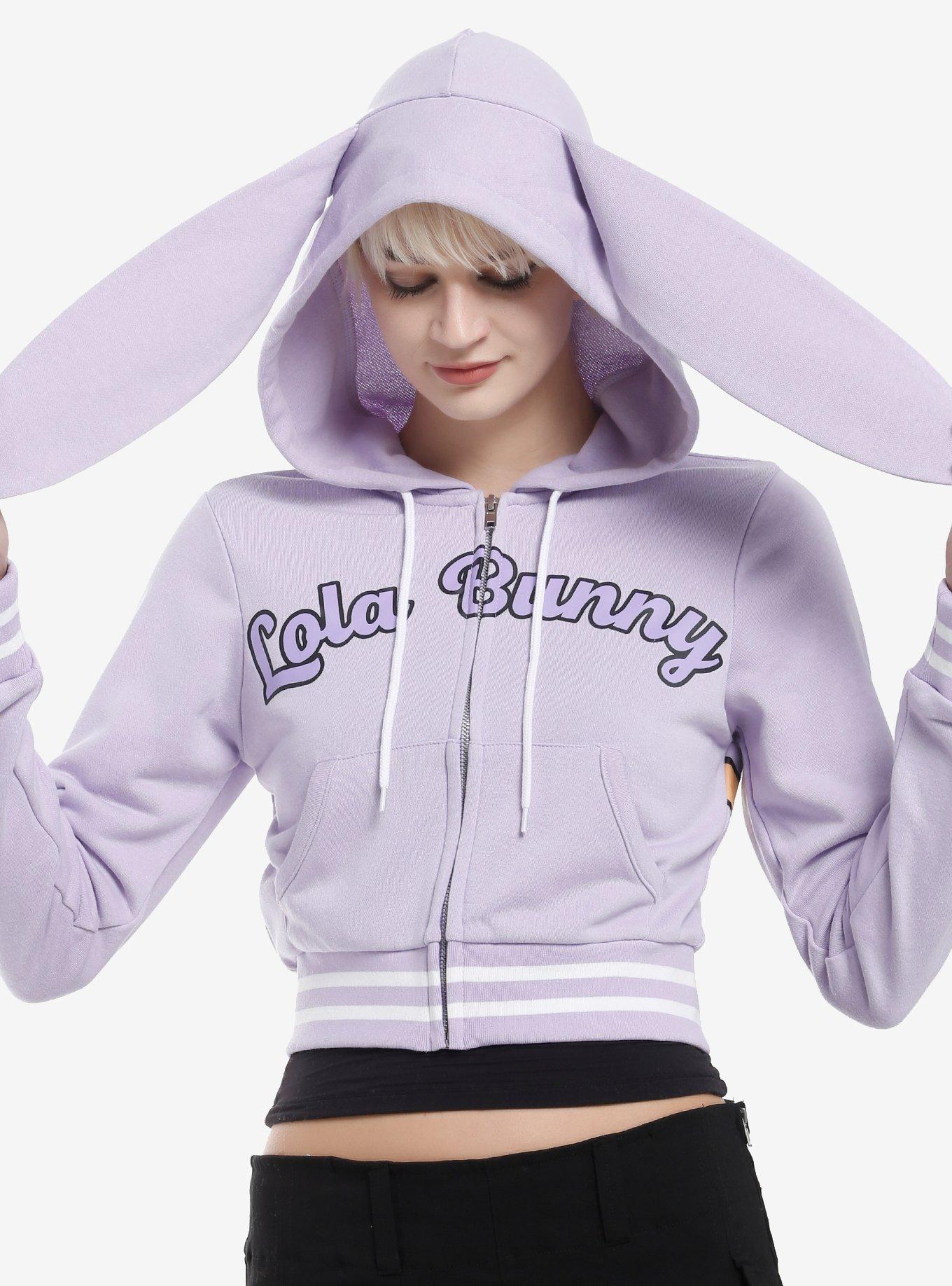 Looney Tunes Lola Bunny 3D Ears Crop Hoodie, , hi-res