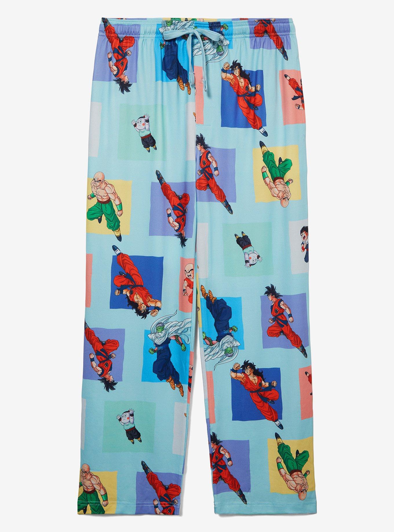 Dragon Ball Z Character Squares Allover Print Sleep Pants, , hi-res