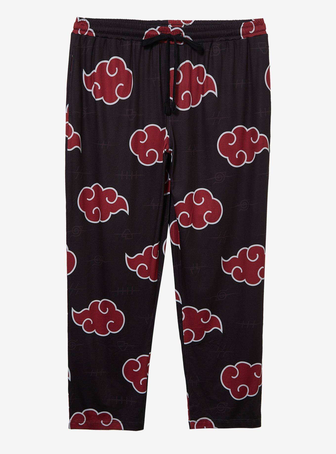 Naruto Shippuden Akatsuki Cloud Allover Print Women's Plus Size Sleep Pants, , hi-res