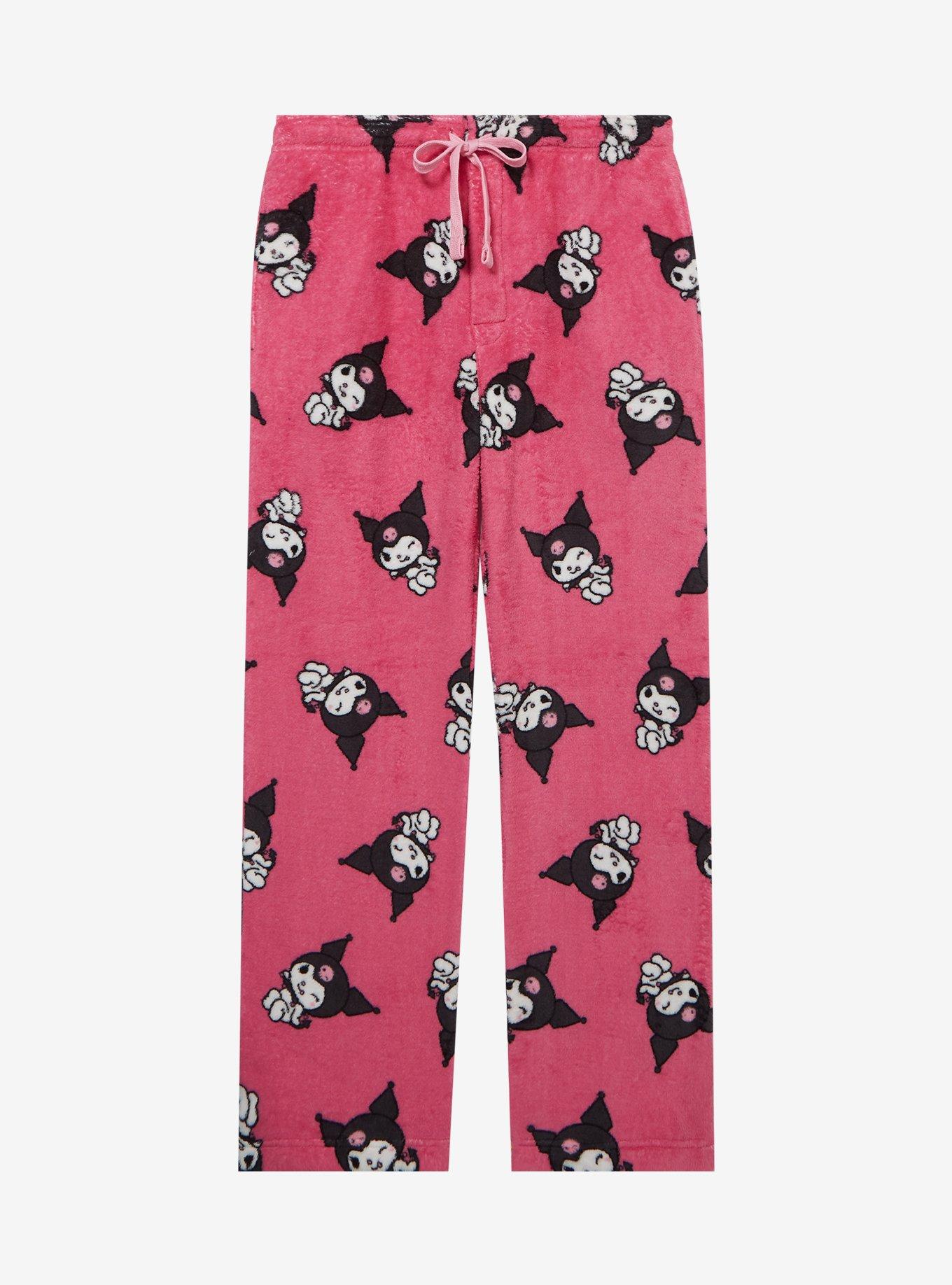 Sanrio Kuromi Plush Allover Print Sleep Pants &mdash; BoxLunch Exclusive, HOT PINK, hi-res