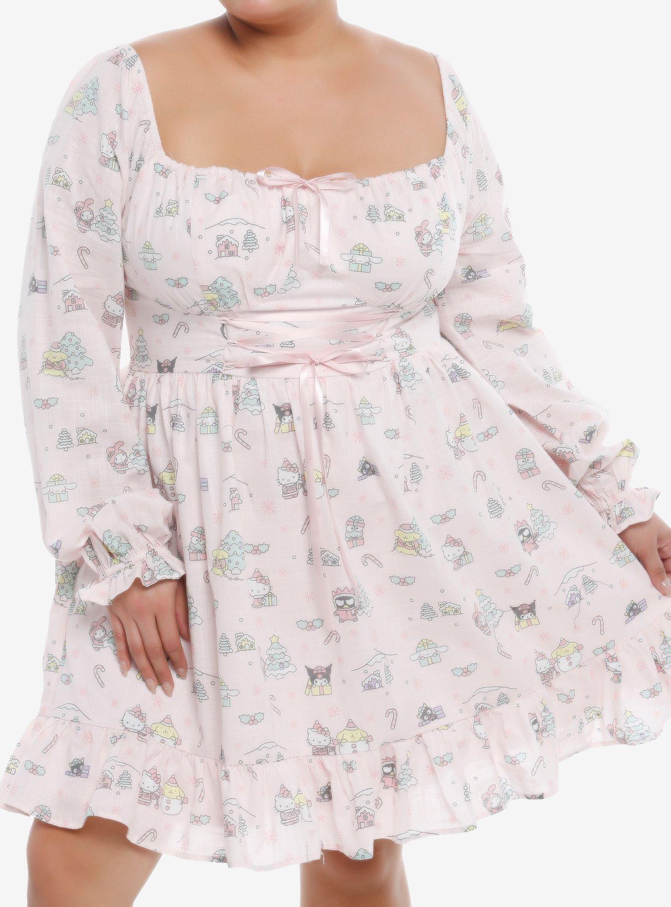 Hello Kitty And Friends Latte Bear Babydoll Dress Plus Size, , hi-res