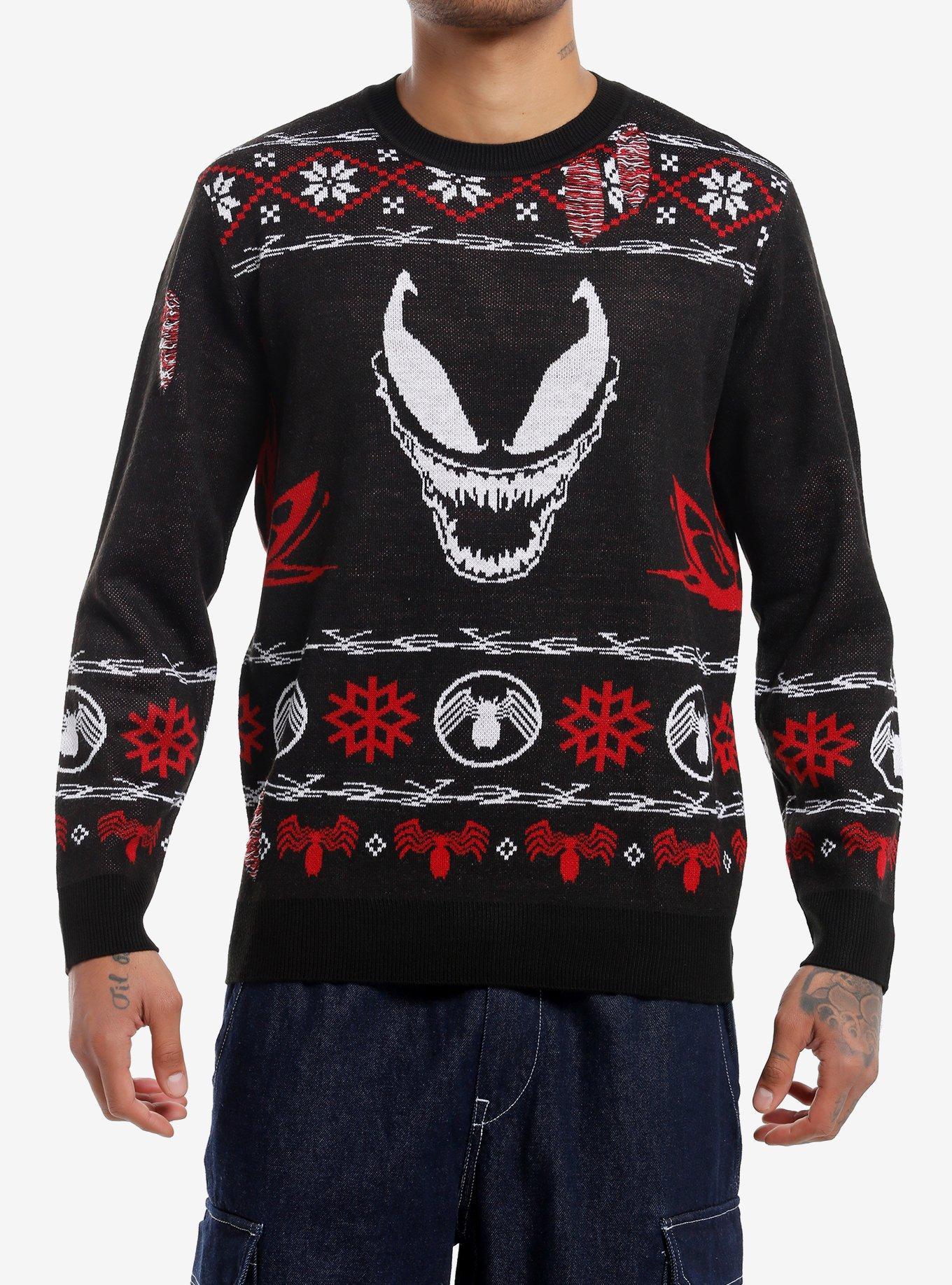 Our Universe Marvel Venom Fair Isle Holiday Sweater, RED, hi-res