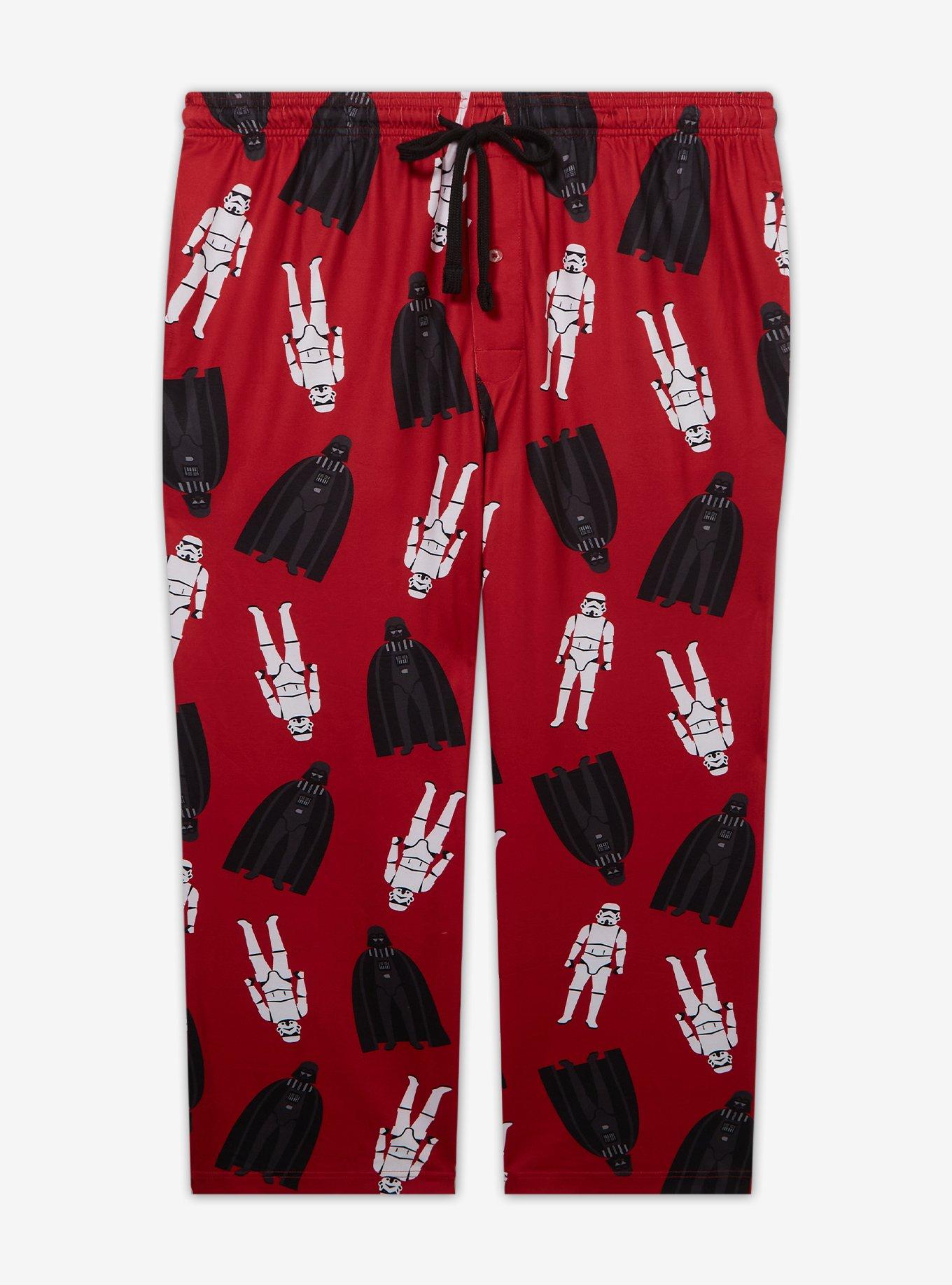 Star Wars Darth Vader & Stormtrooper Allover Print Women's Plus Size Sleep Pants &mdash; BoxLunch Exclusive, RED, hi-res