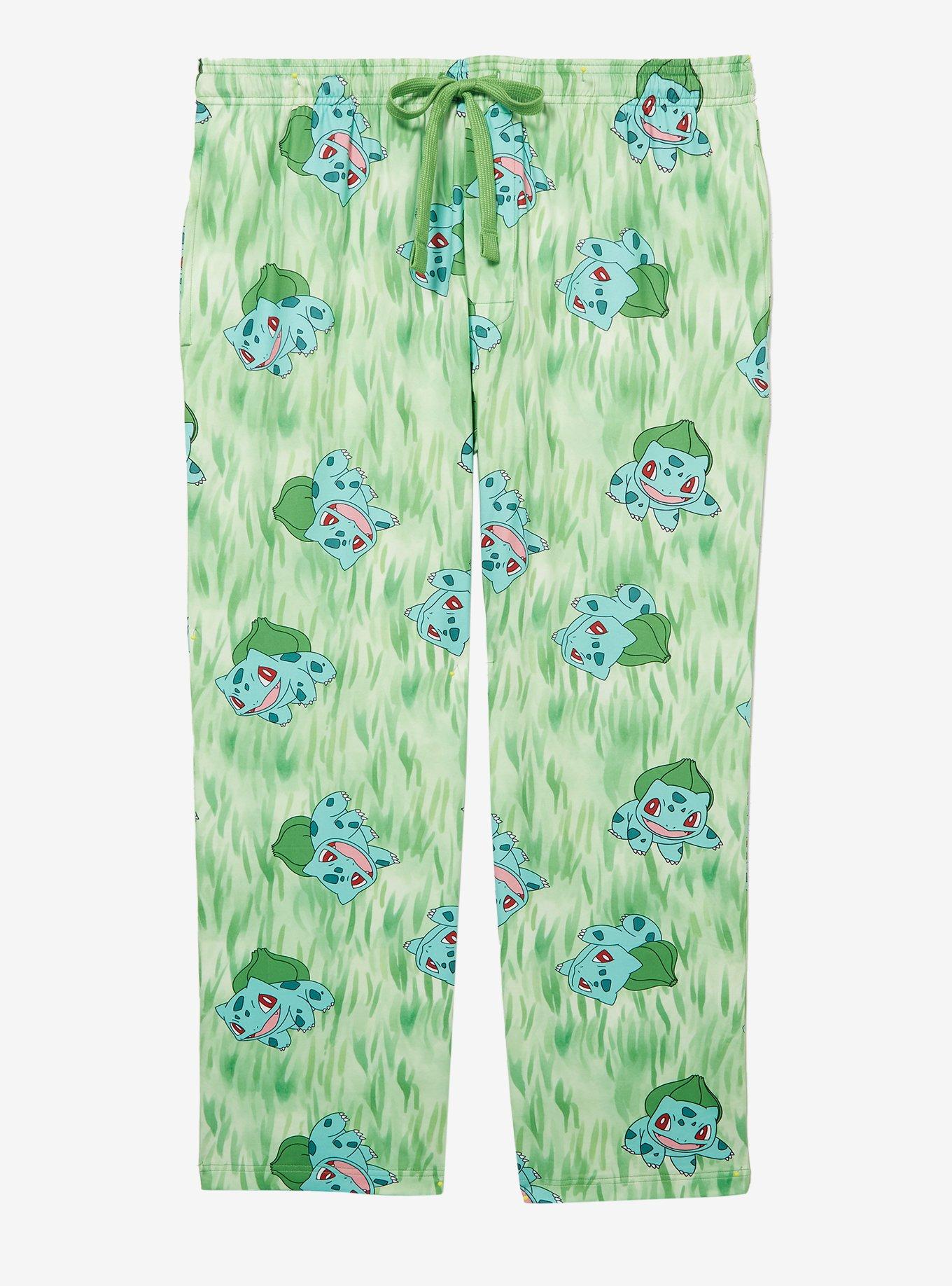 Pok&eacute;mon Bulbasaur Allover Print Women's Plus Size Sleep Pants - BoxLunch Exclusive, GREEN, hi-res