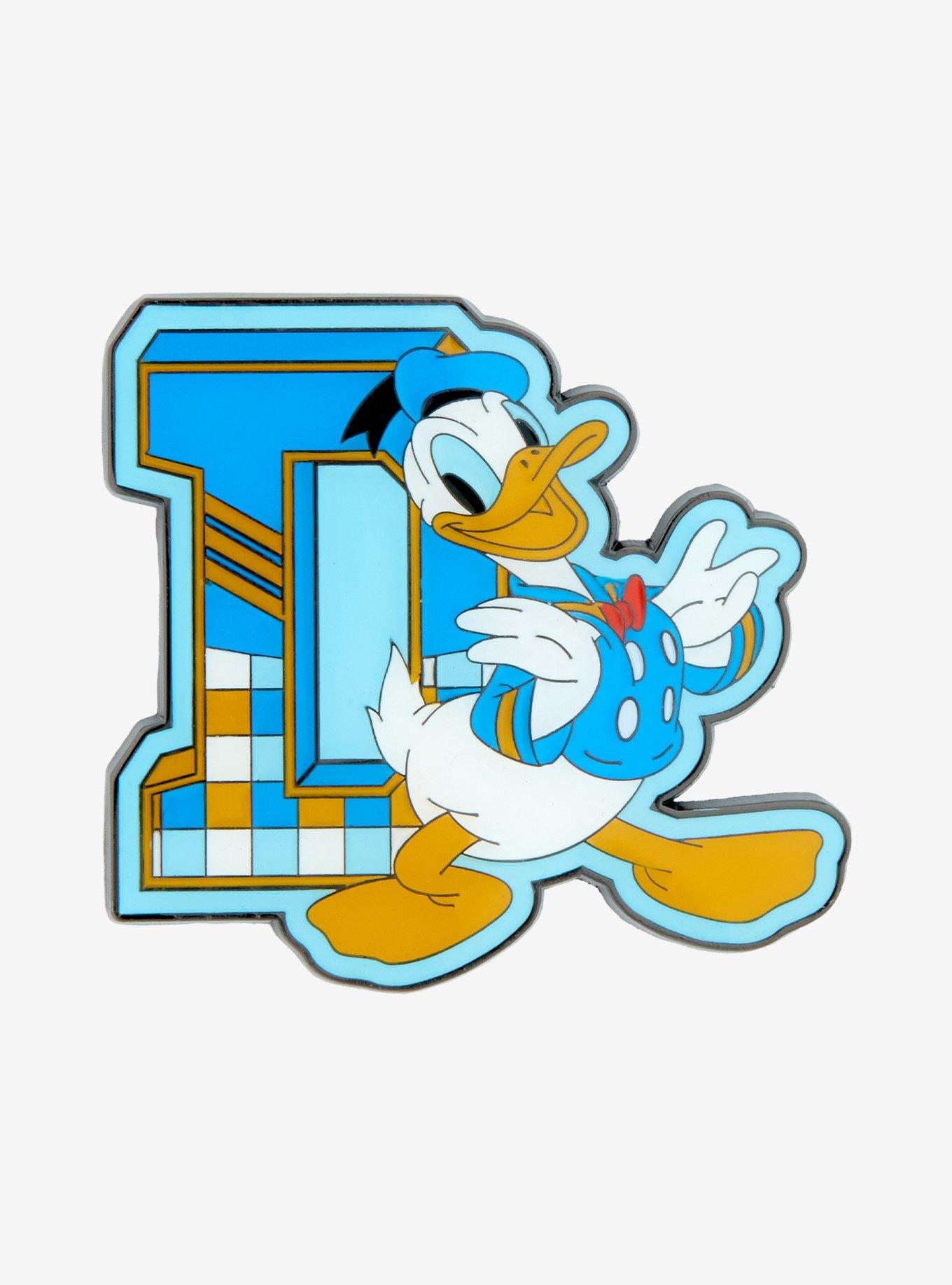 Loungefly Disney Donald Duck Varsity Letter Enamel Pin — BoxLunch Exclusive, , hi-res