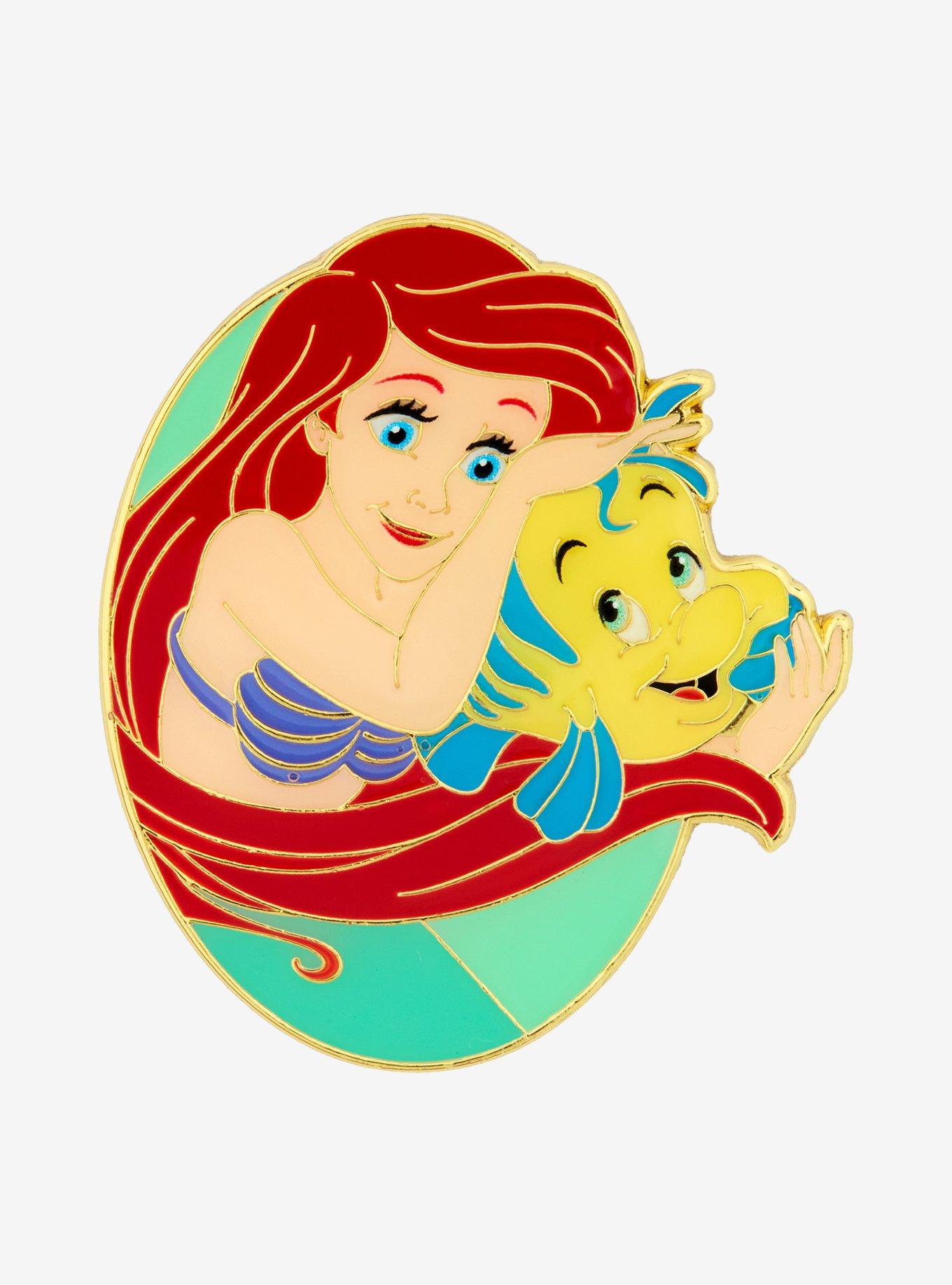 Loungefly Disney The Little Mermaid Ariel & Flounder Enamel Pin — BoxLunch Exclusive, , hi-res