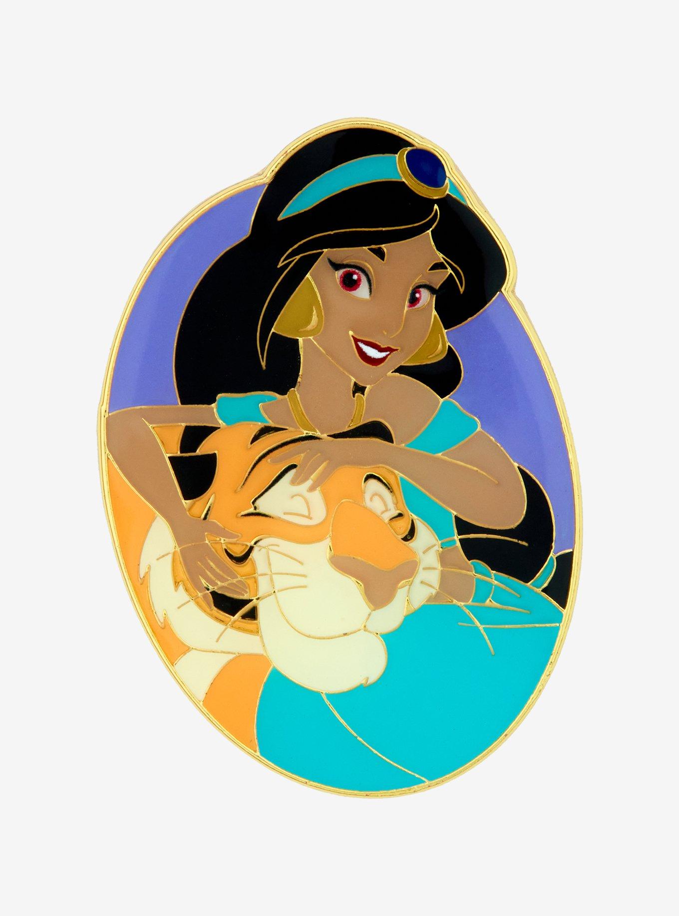 Loungefly Disney Aladdin Jasmine & Rajah Enamel Pin — BoxLunch Exclusive, , hi-res