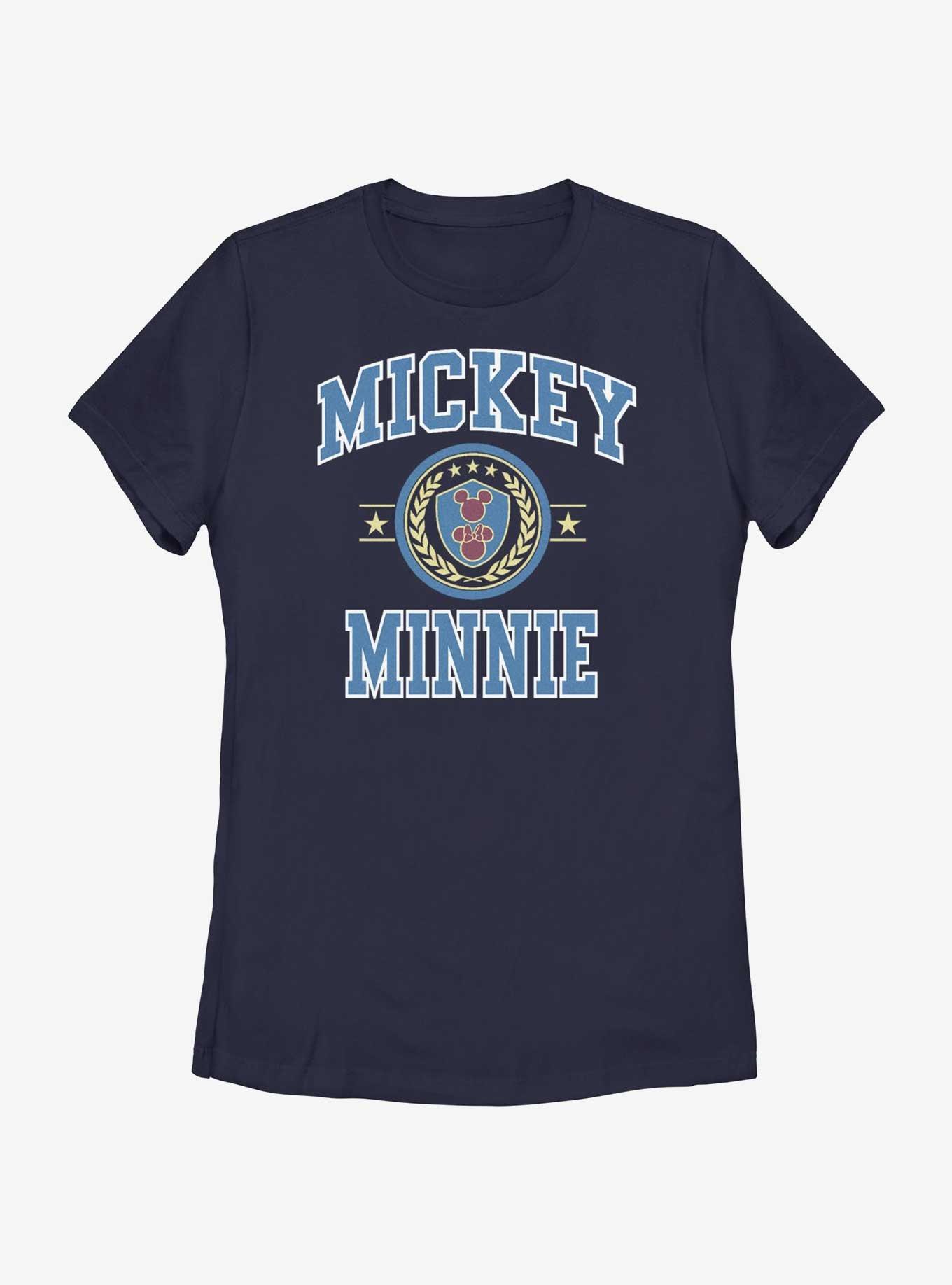 Disney Mickey Mouse & Minnie Mouse Collegiate Style Womens T-Shirt, NAVY, hi-res