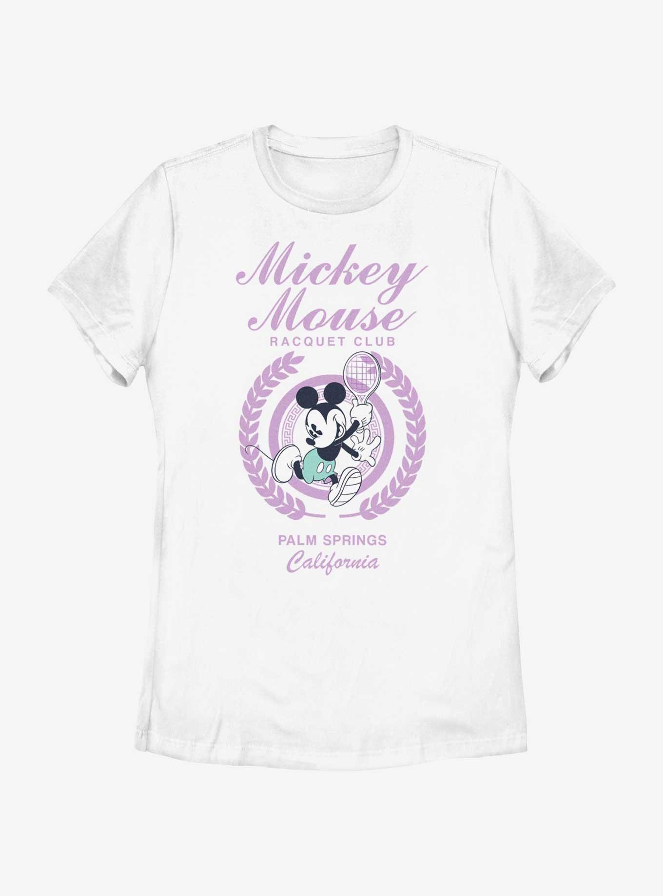 Disney Mickey Mouse Racquet Club Palm Springs CA Womens T-Shirt, WHITE, hi-res