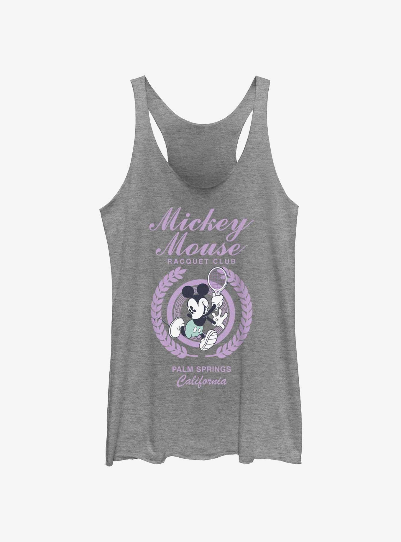 Disney Mickey Mouse Racquet Club Palm Springs CA Womens Tank Top, GRAY HTR, hi-res