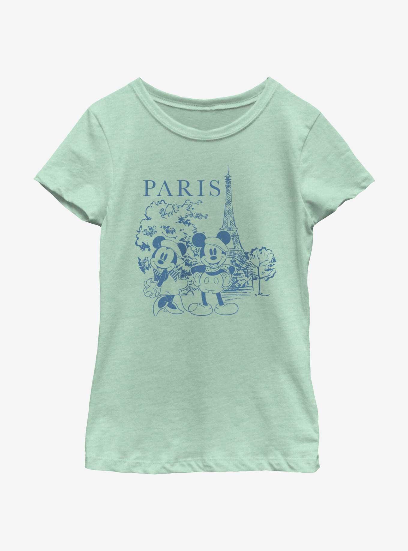 Disney Mickey Mouse & Minnie Mouse Drawing Paris Youth Girls T-Shirt, , hi-res