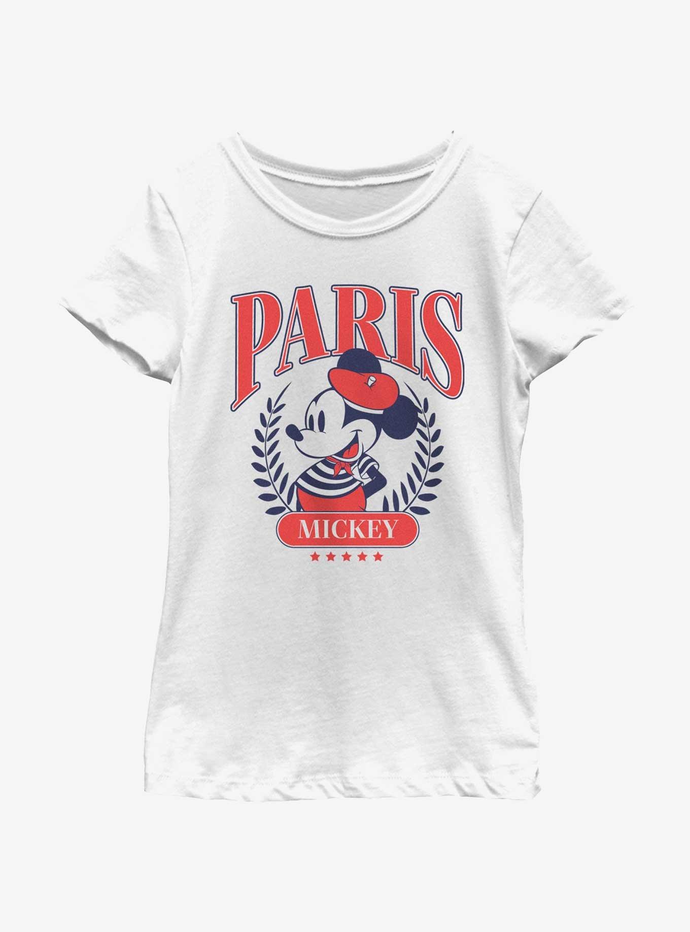 Disney Mickey Mouse Paris Collegiate Crest Style Youth Girls T-Shirt, , hi-res