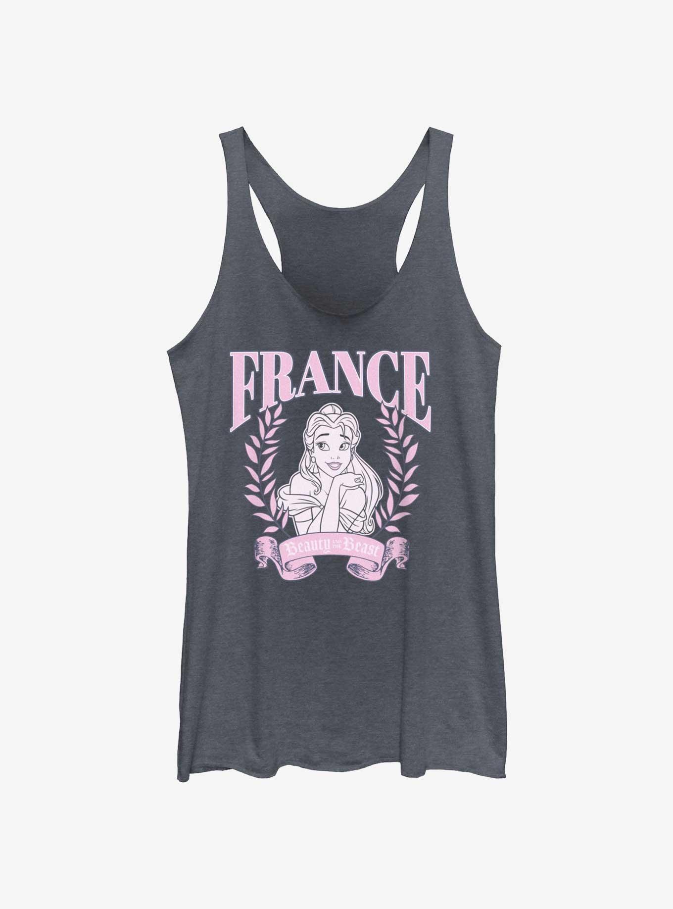 Disney Beauty and the Beast France Belle Portrait Womens Tank Top, NAVY HTR, hi-res