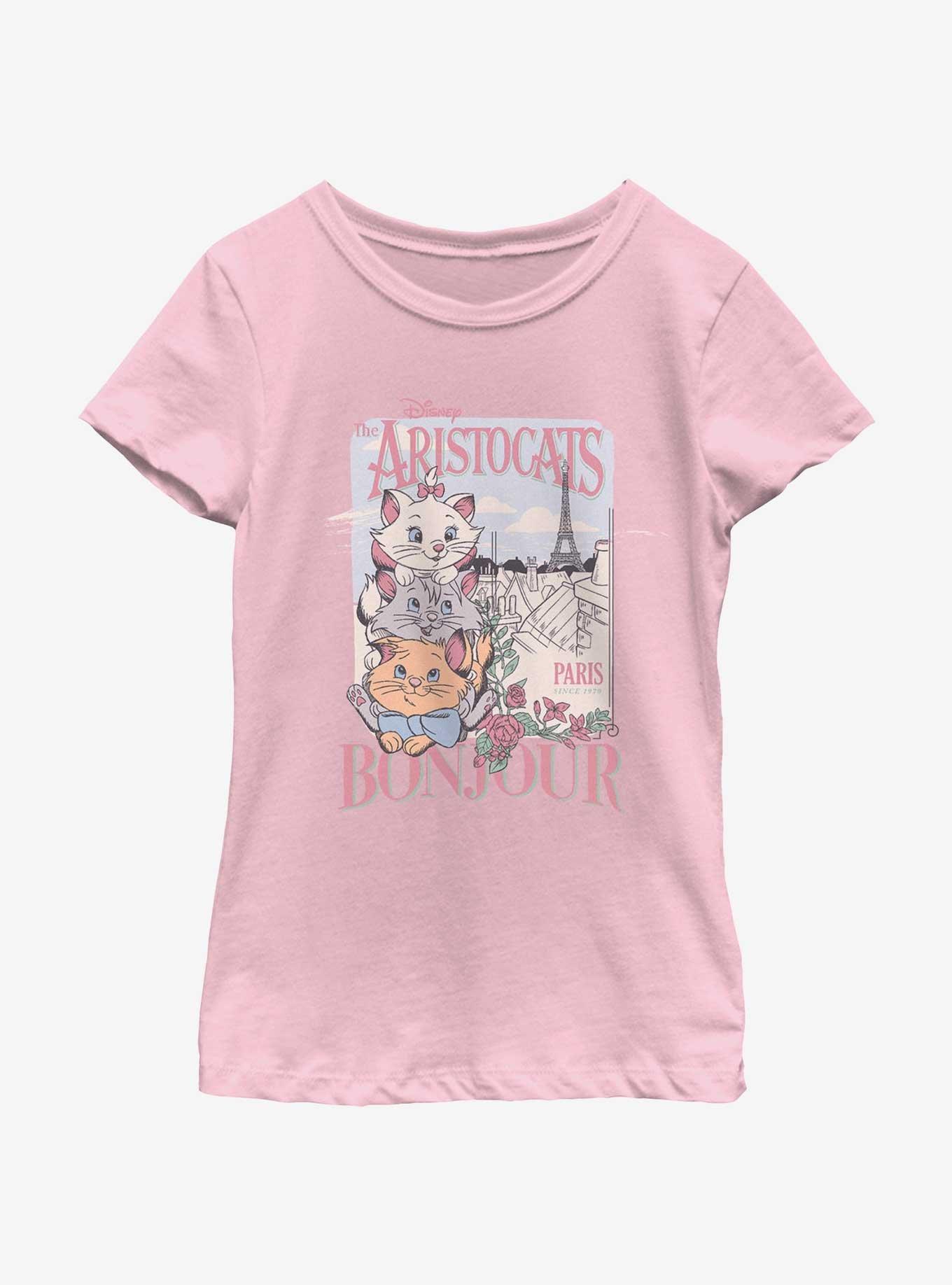 Disney The Aristocats Bonjour Trio Cats Youth Girls T-Shirt, PINK, hi-res