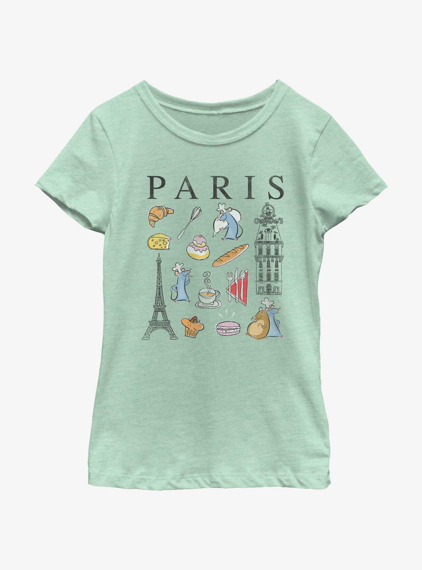 Disney Pixar Ratatouille Paris Icons Youth Girls T-Shirt, MINT, hi-res