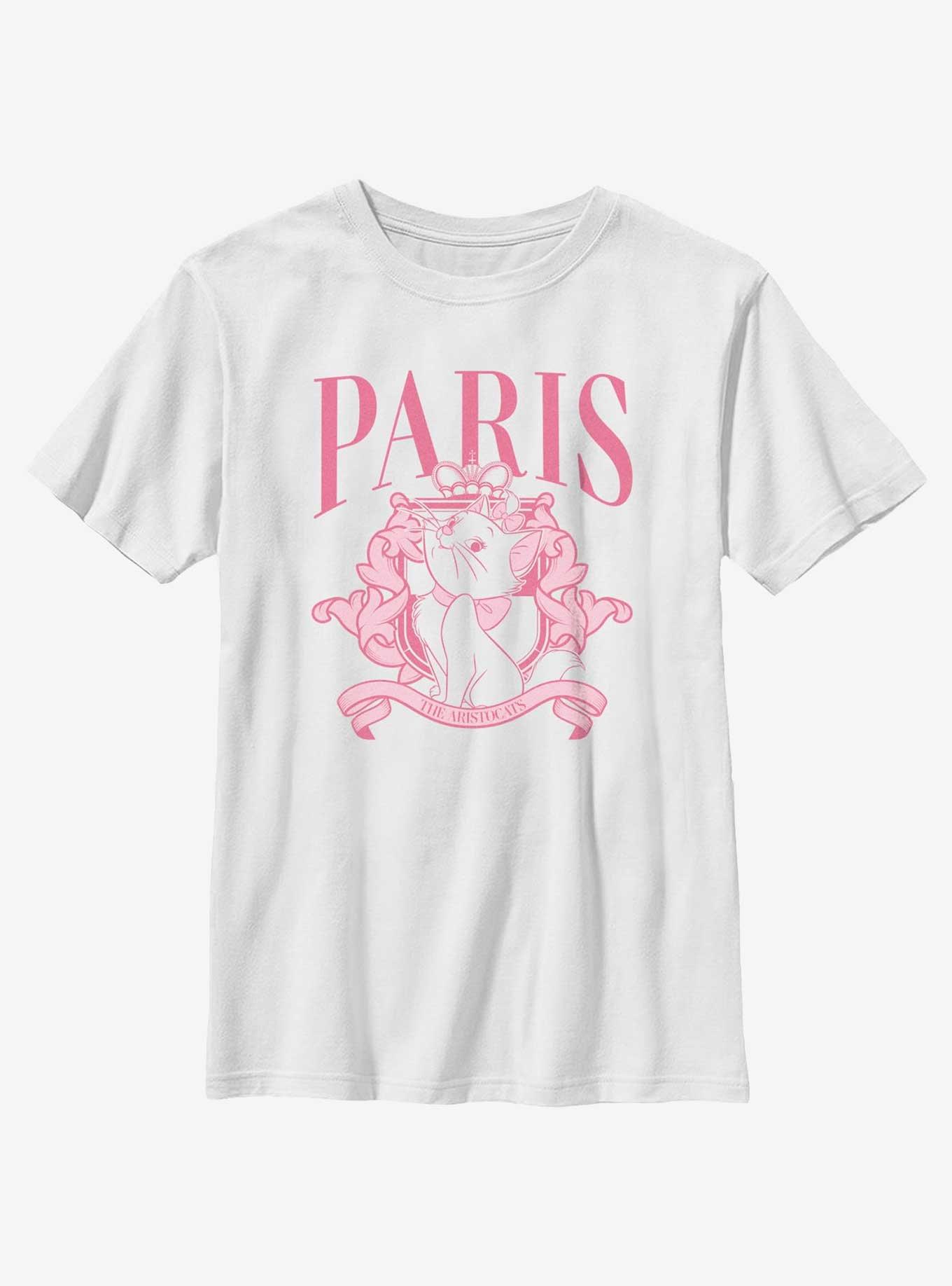 Disney The Aristocats Paris Marie Crest Youth T-Shirt, WHITE, hi-res