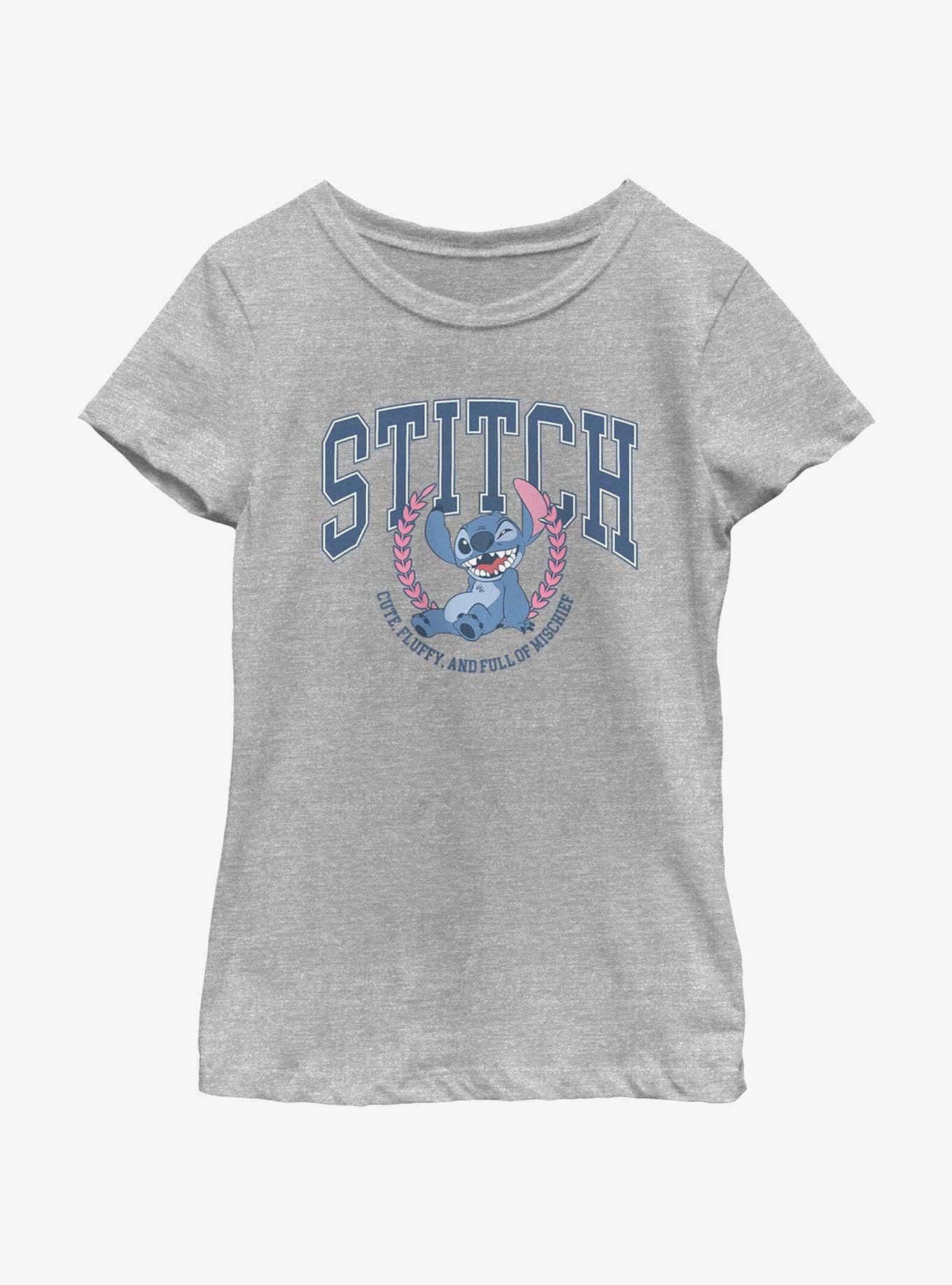 Disney Lilo & Stitch Athletic Stitch Full of MischiefYouth Girls T-Shirt, ATH HTR, hi-res