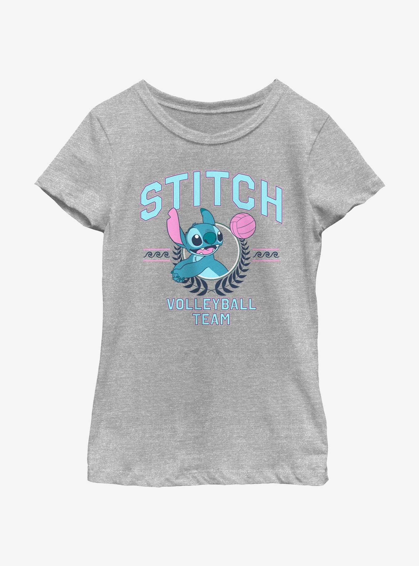 Disney Lilo & Stitch Stitch Volleyball Team Youth Girls T-Shirt, ATH HTR, hi-res