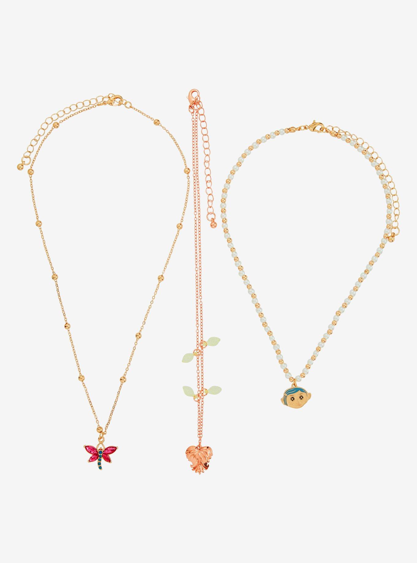 Coraline Icons Floral Necklace Set — BoxLunch Exclusive, , hi-res