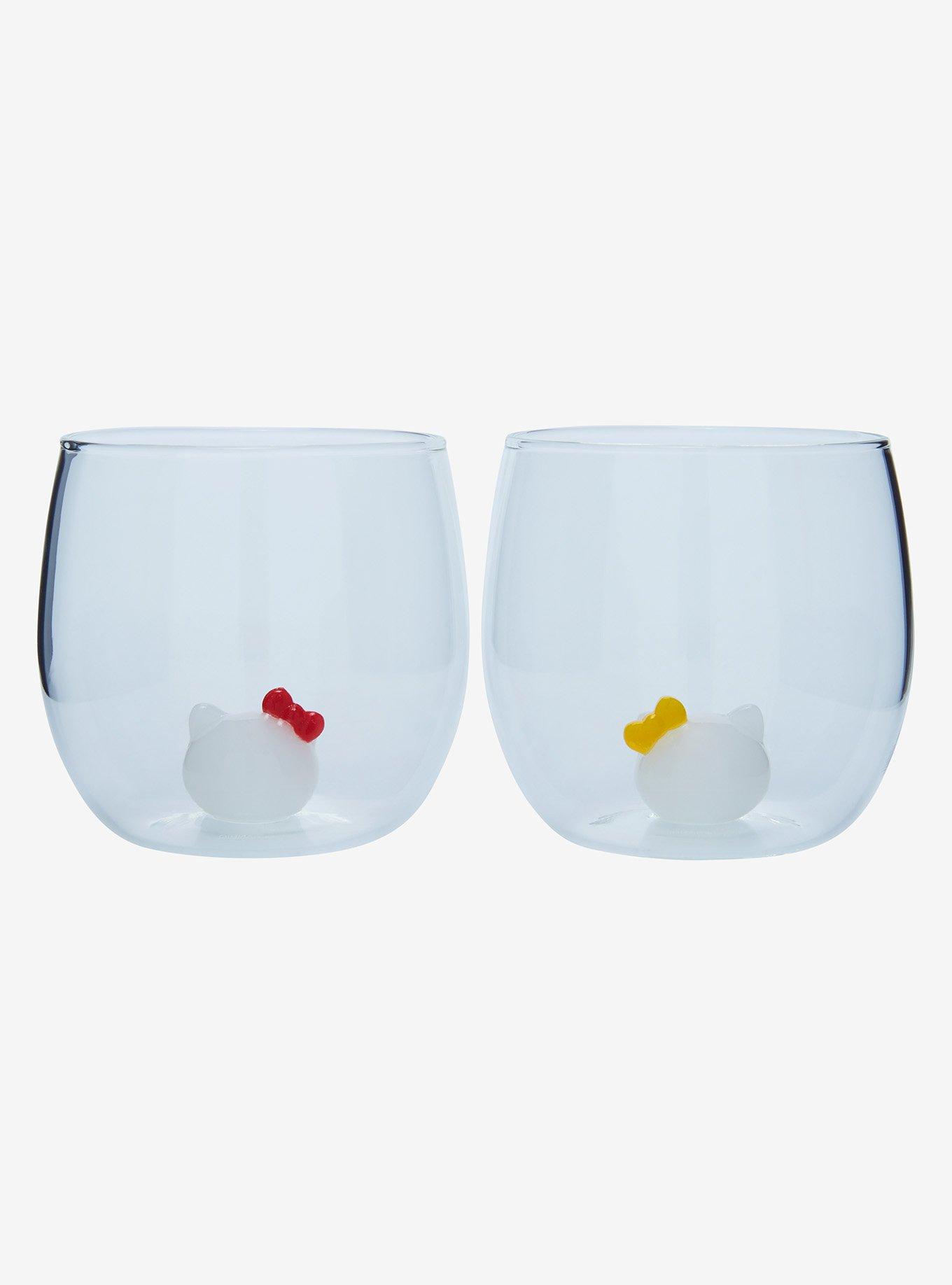 JoyJolt Sanrio Hello Kitty & Mimmy 3D Heads Glass Set, , hi-res