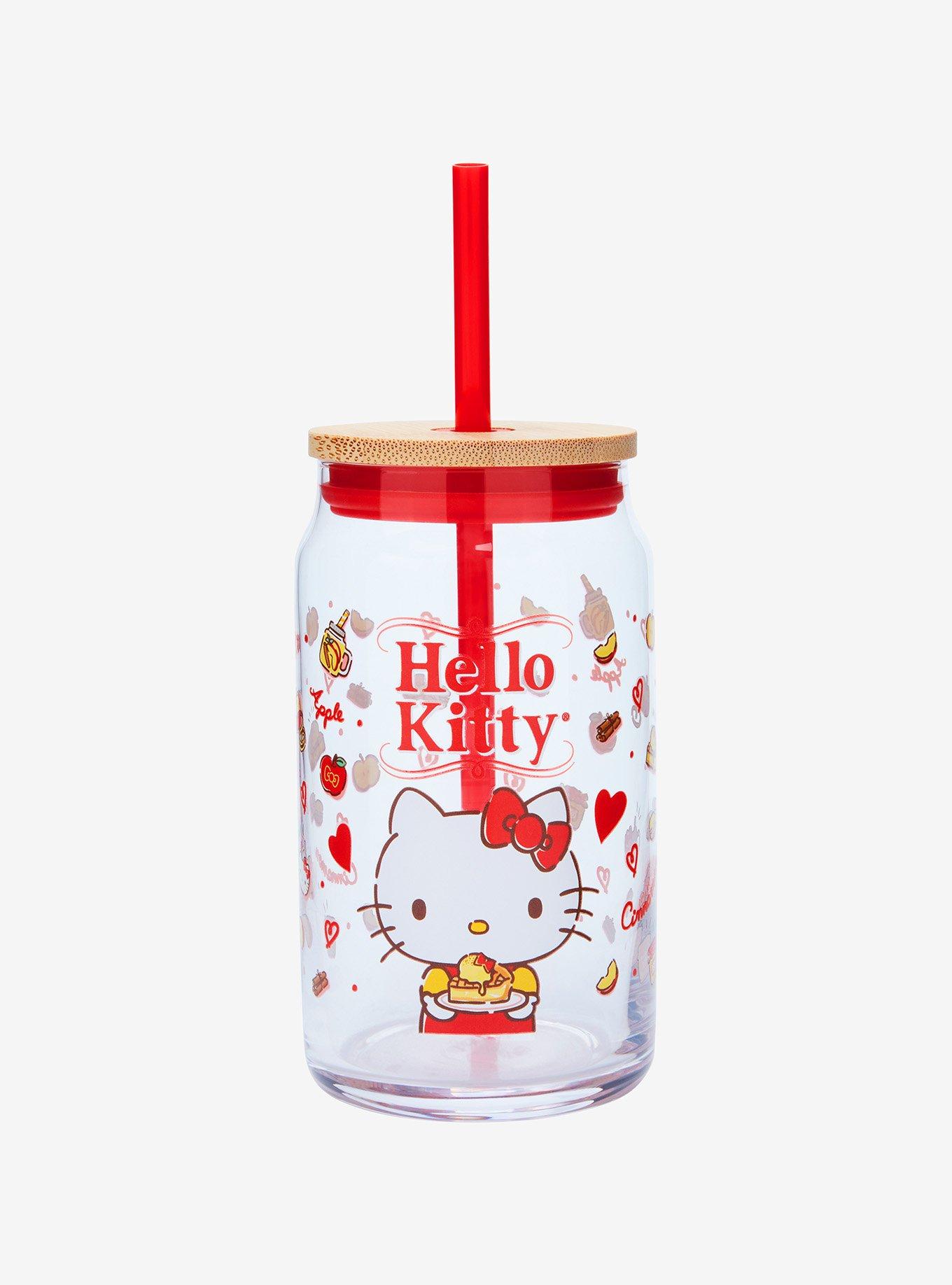 JoyJolt Sanrio Hello Kitty Glass Tumbler and Straw, , hi-res