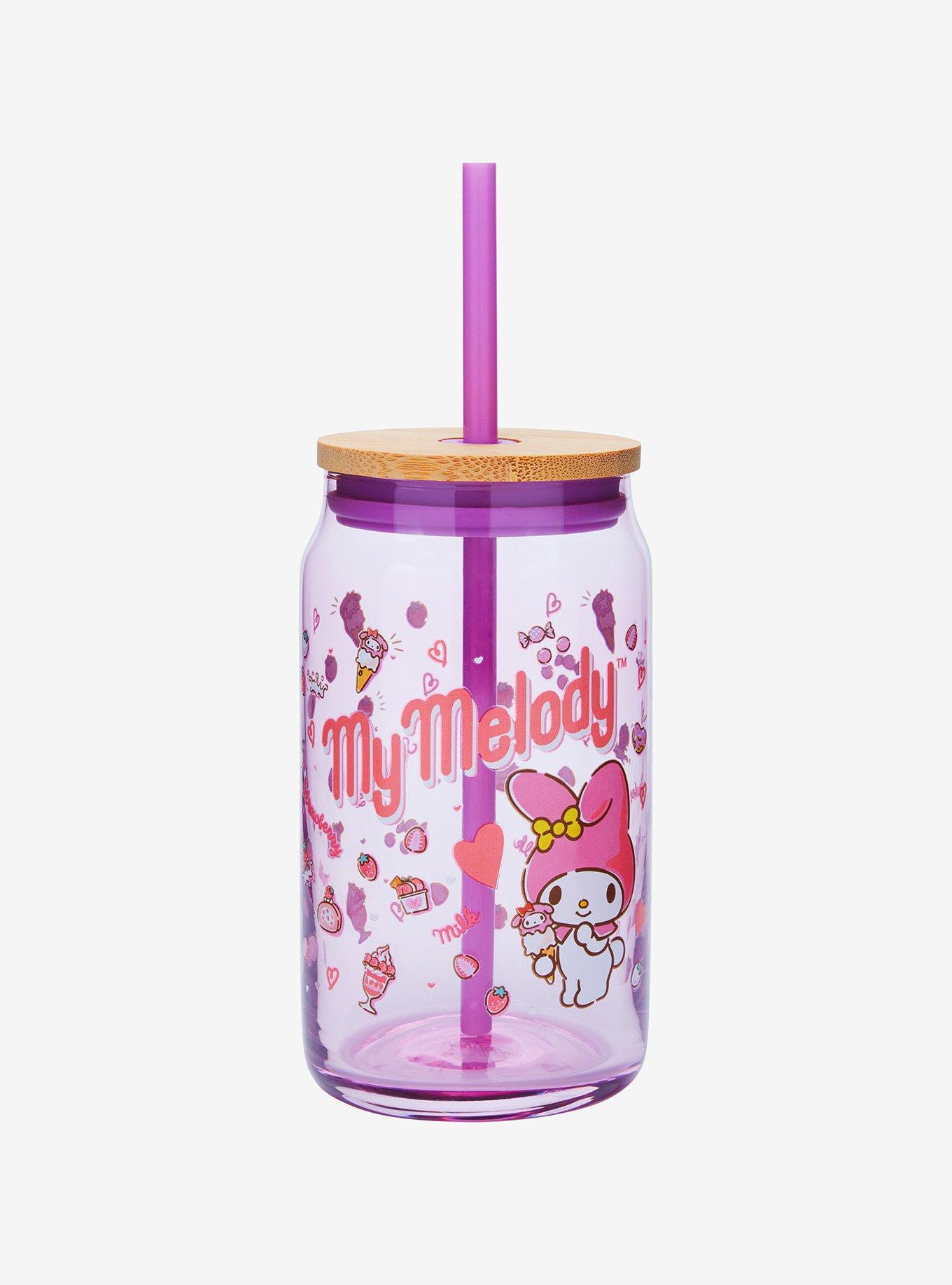 JoyJolt Sanrio My Melody Glass Tumbler and Straw, , hi-res