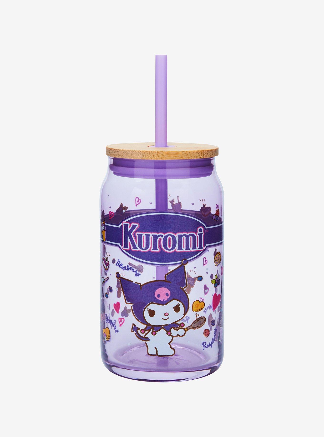 JoyJolt Sanrio Kuromi Glass Tumbler and Straw, , hi-res