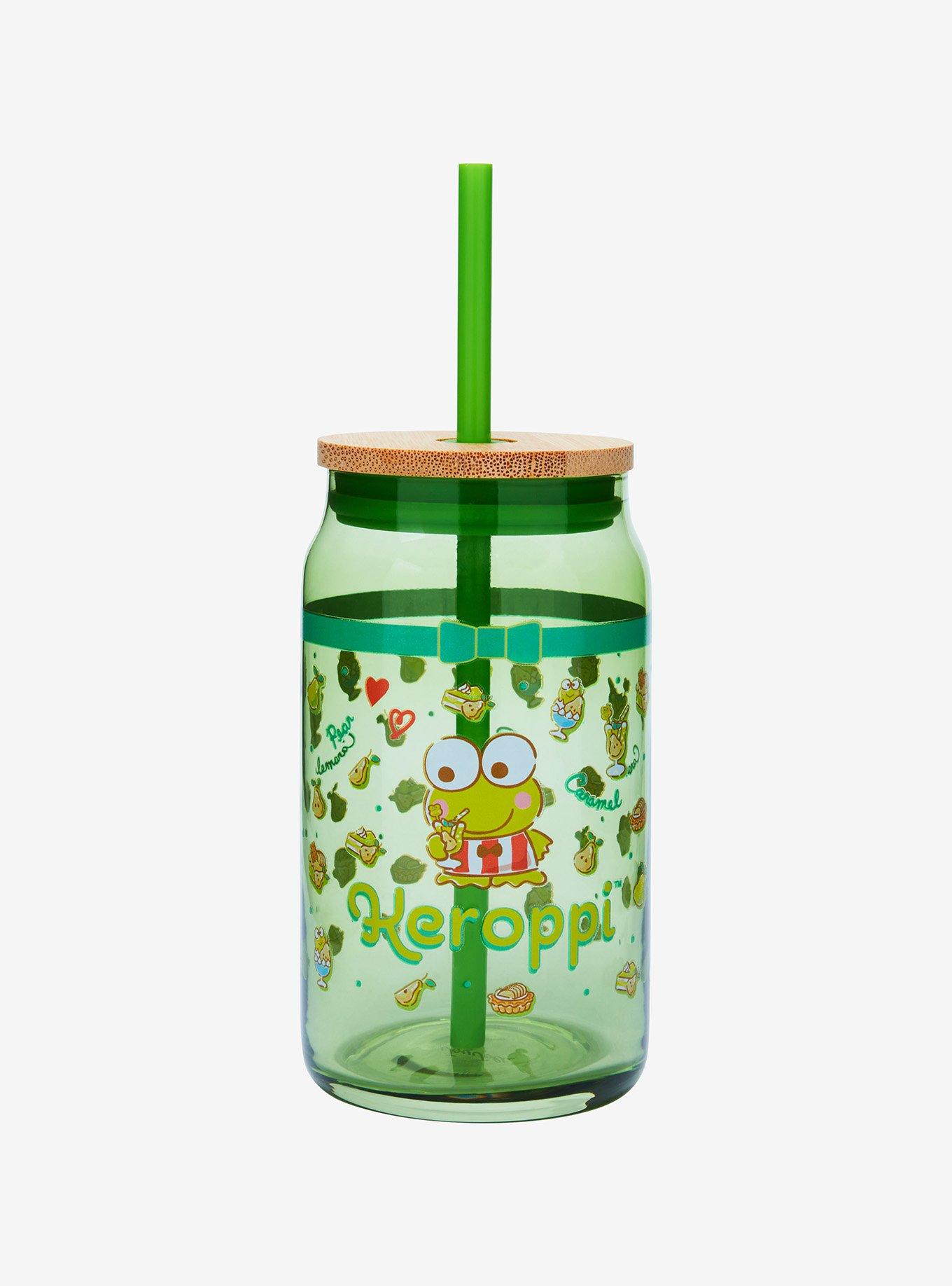 JoyJolt Sanrio Keroppi Glass Tumbler and Straw, , hi-res