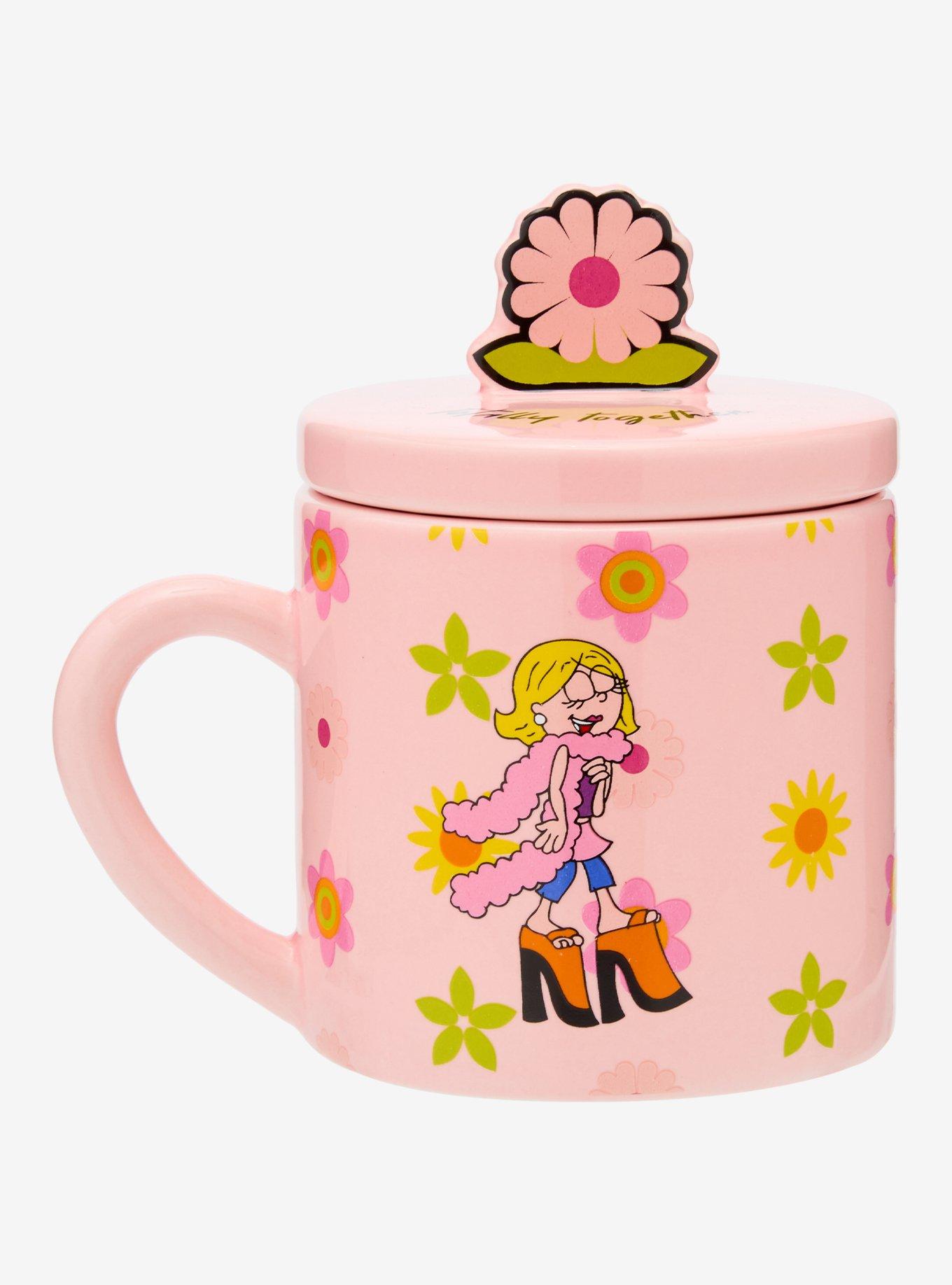Lizzie McGuire Cartoon Lizzie Floral Mug with Lid — BoxLunch Exclusive, , hi-res